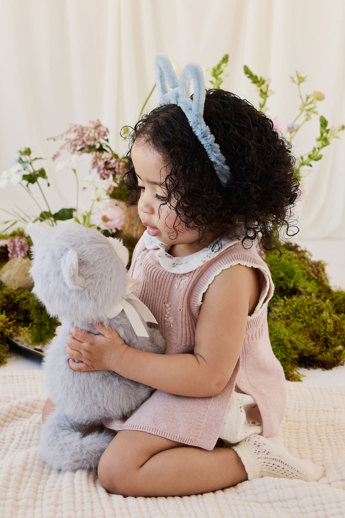 Snuggle Bunnies - Moon the Kitty - Soft Grey Childrens Toys from Jamie Kay NZ
