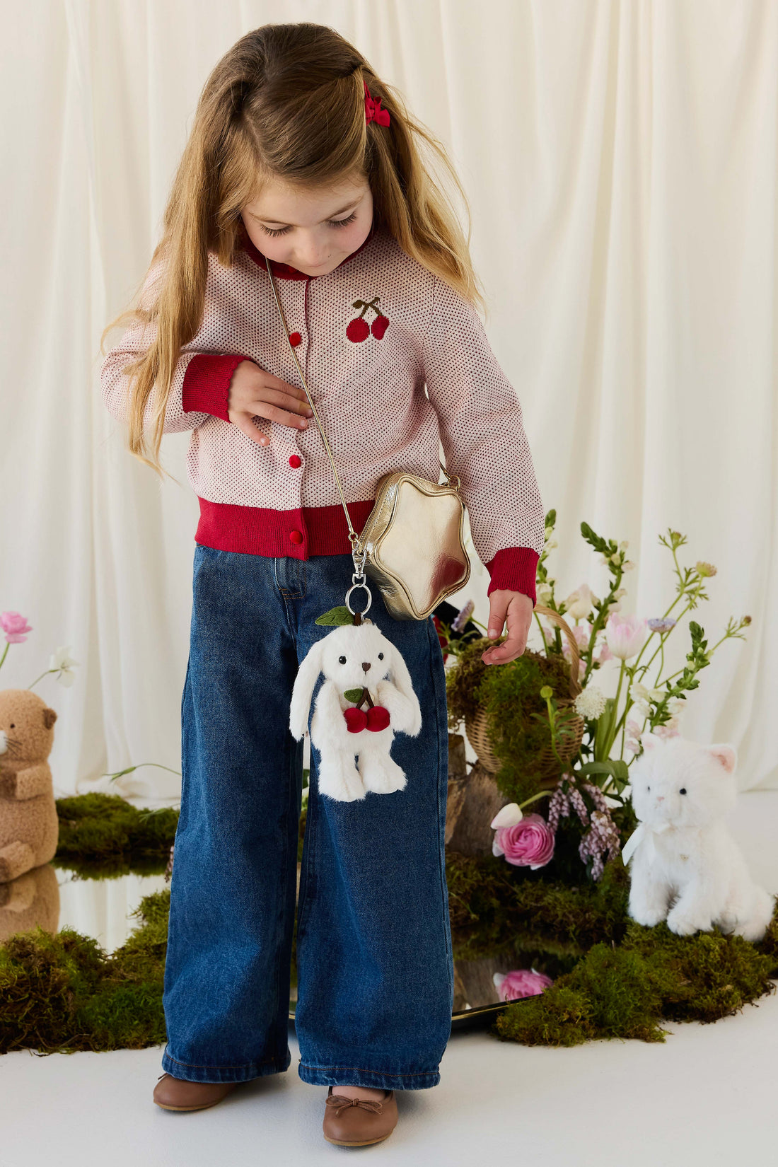 Snuggle Bunnies - Cherry Penelope Keyring - Marshmallow Childrens Toys from Jamie Kay NZ