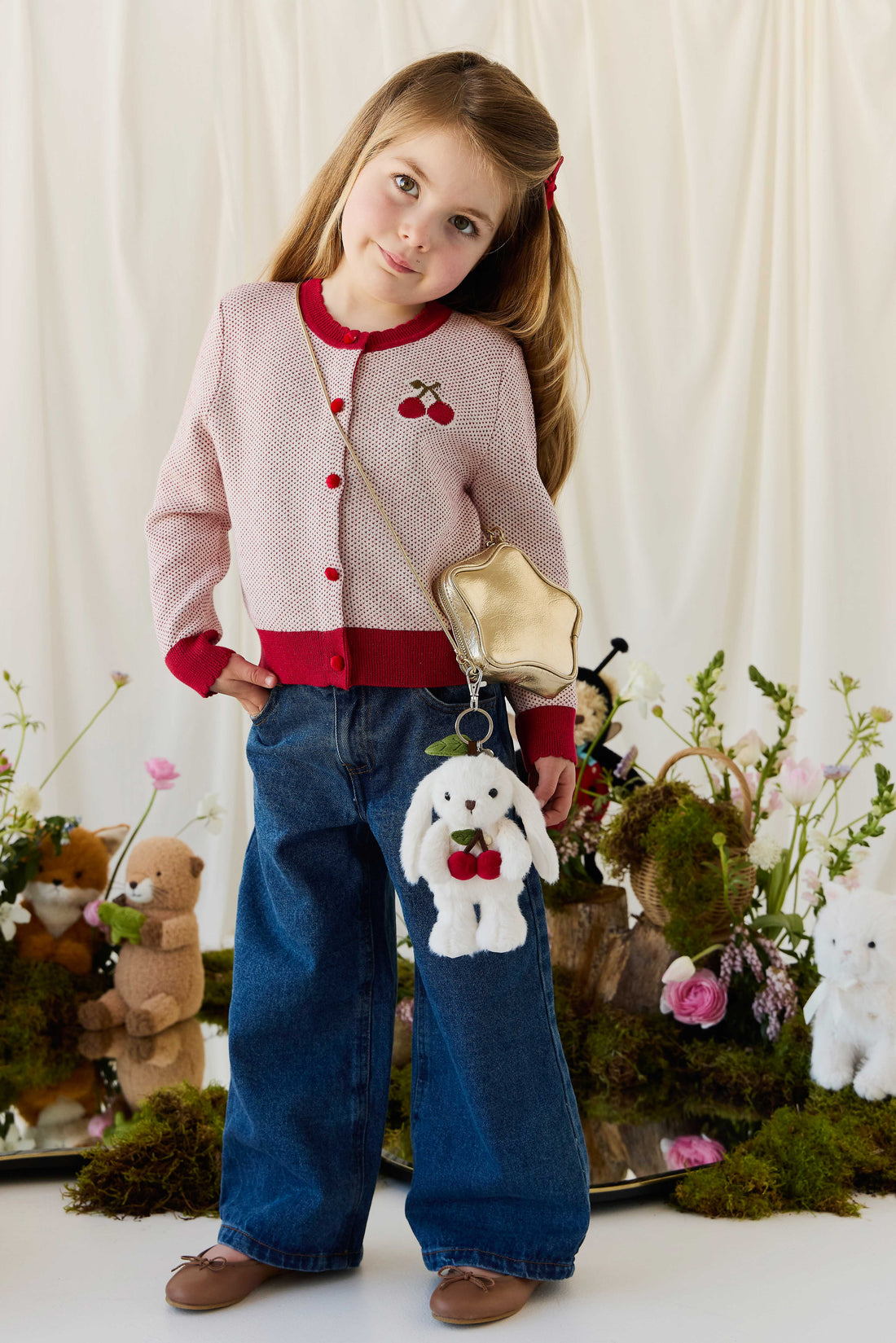 Snuggle Bunnies - Cherry Penelope Keyring - Marshmallow Childrens Toys from Jamie Kay NZ