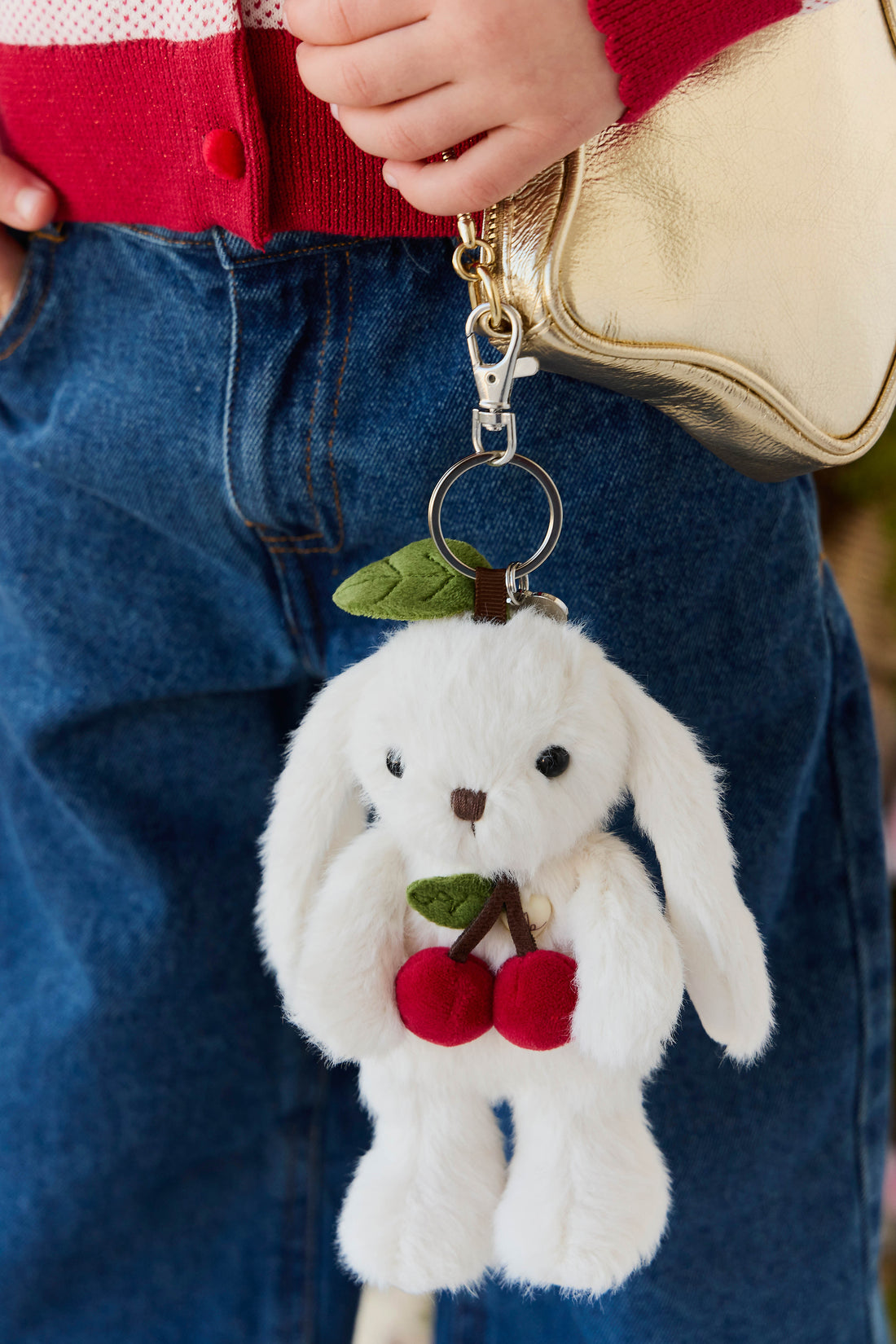 Snuggle Bunnies - Cherry Penelope Keyring - Marshmallow Childrens Toys from Jamie Kay NZ