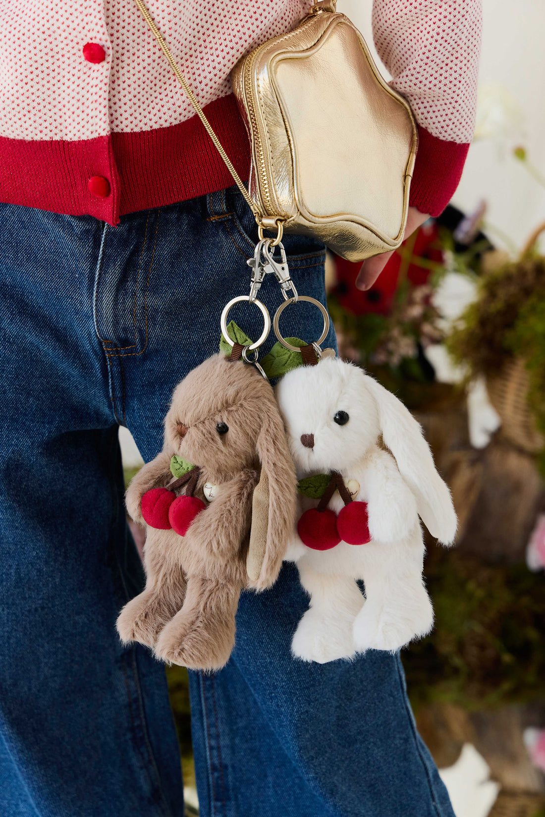 Snuggle Bunnies - Cherry Penelope Keyring - Walnut Childrens Toys from Jamie Kay NZ