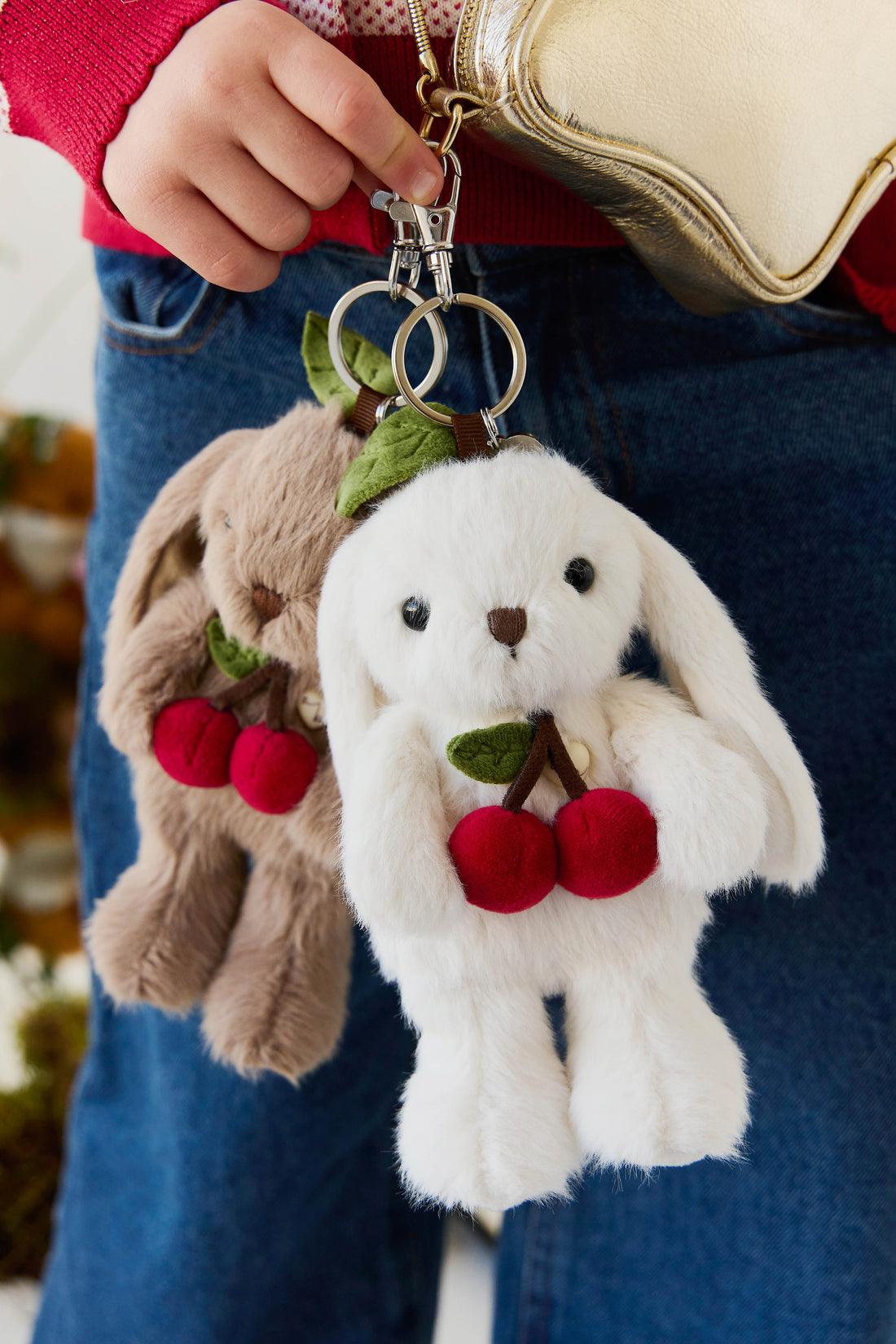 Snuggle Bunnies - Cherry Penelope Keyring - Marshmallow Childrens Toys from Jamie Kay NZ