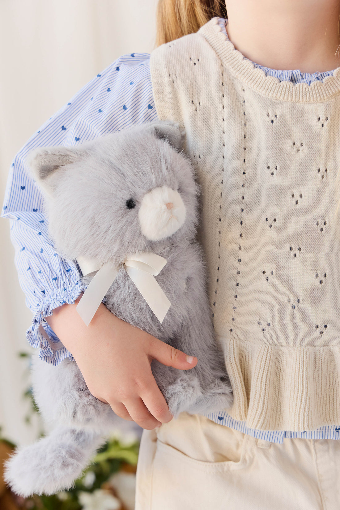 Snuggle Bunnies - Moon the Kitty - Soft Grey Childrens Toys from Jamie Kay NZ
