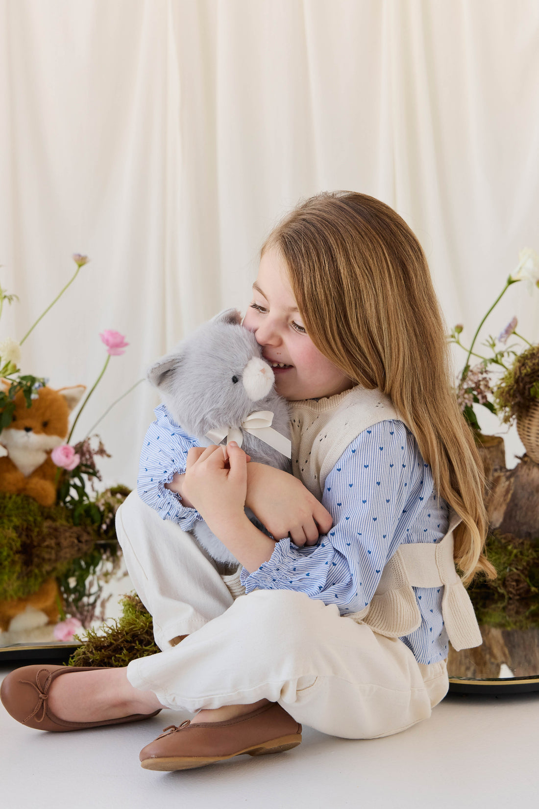 Snuggle Bunnies - Moon the Kitty - Soft Grey Childrens Toys from Jamie Kay NZ