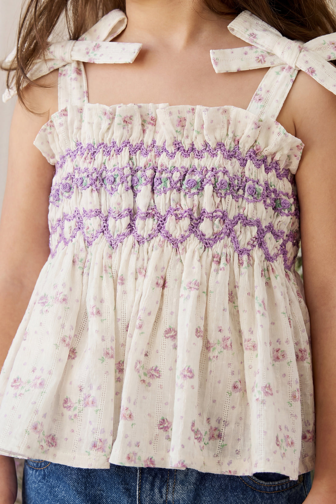 Organic Cotton Carine Top - Molly Lilac Childrens Top from Jamie Kay NZ