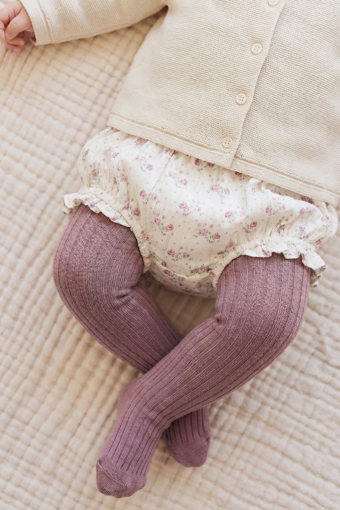 Organic Cotton Frill Bloomer - Molly Lilac Childrens Bloomer from Jamie Kay NZ