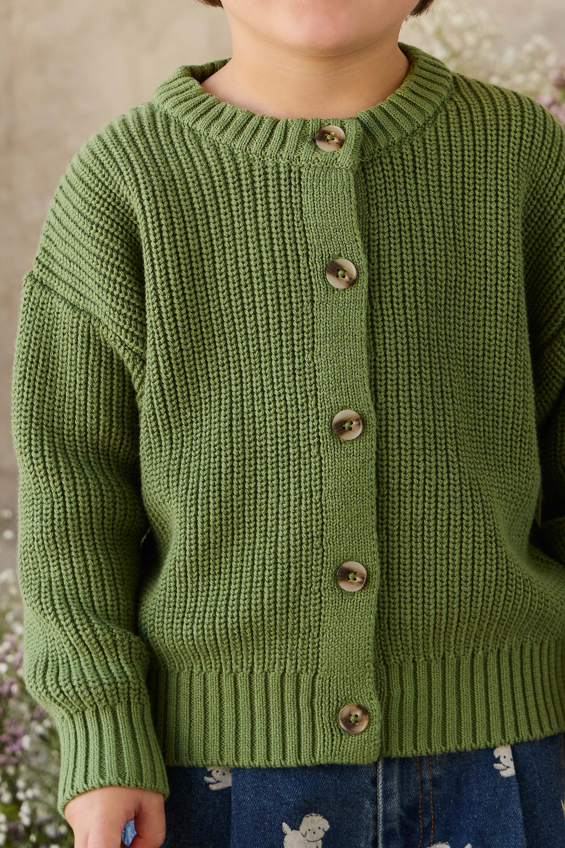 Johan Knitted Cardigan - Matcha Childrens Cardigan from Jamie Kay NZ