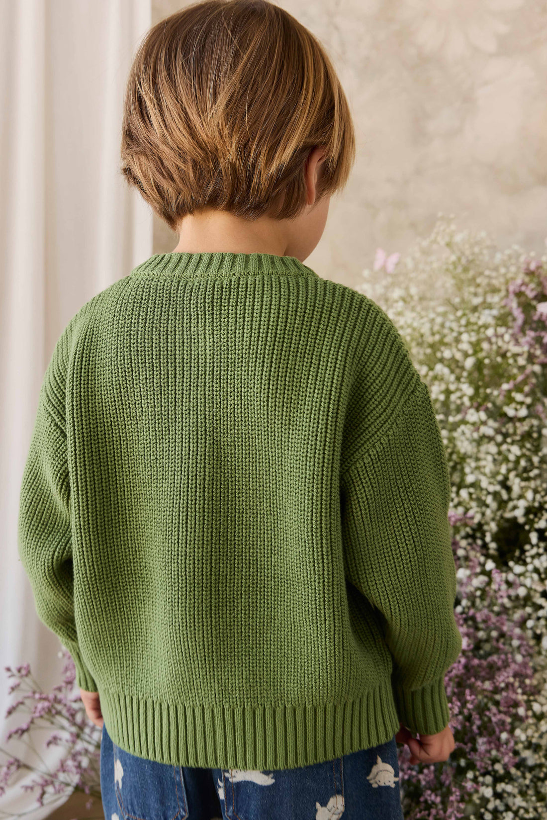 Johan Knitted Cardigan - Matcha Childrens Cardigan from Jamie Kay NZ