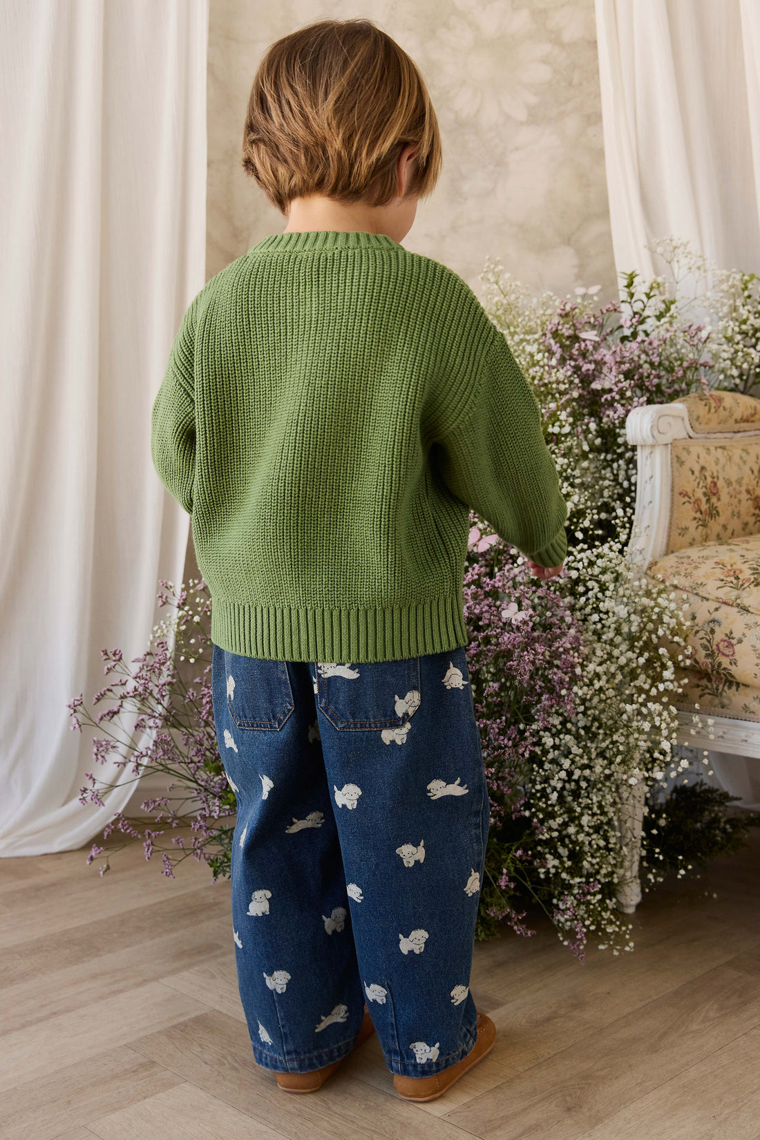 Johan Knitted Cardigan - Matcha Childrens Cardigan from Jamie Kay NZ