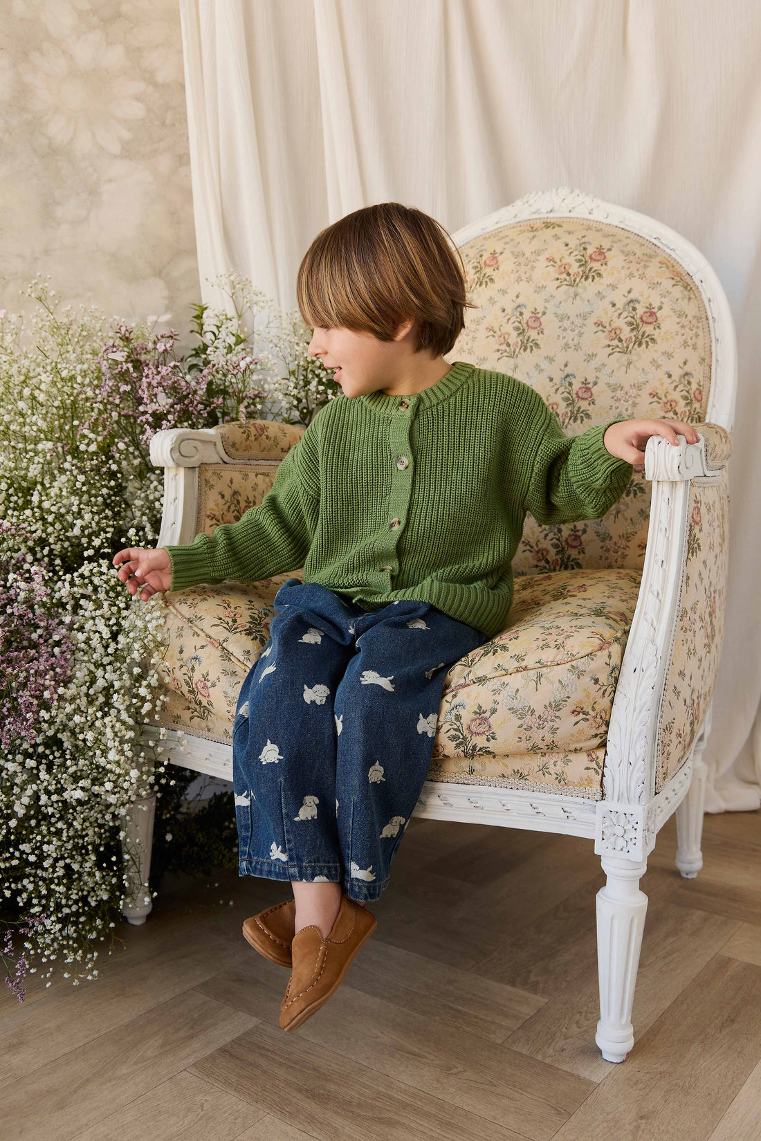 Johan Knitted Cardigan - Matcha Childrens Cardigan from Jamie Kay NZ
