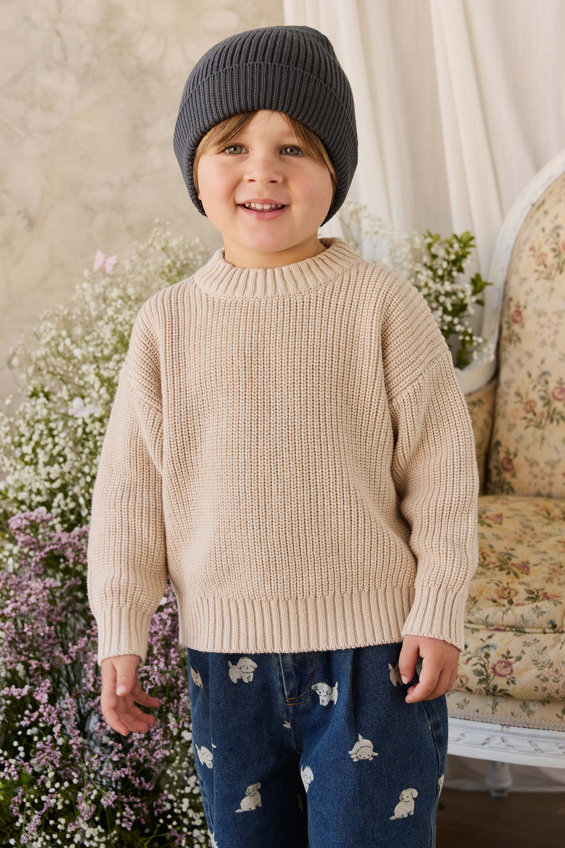 Johan Jumper - Vintage Linen Childrens Jumper from Jamie Kay NZ