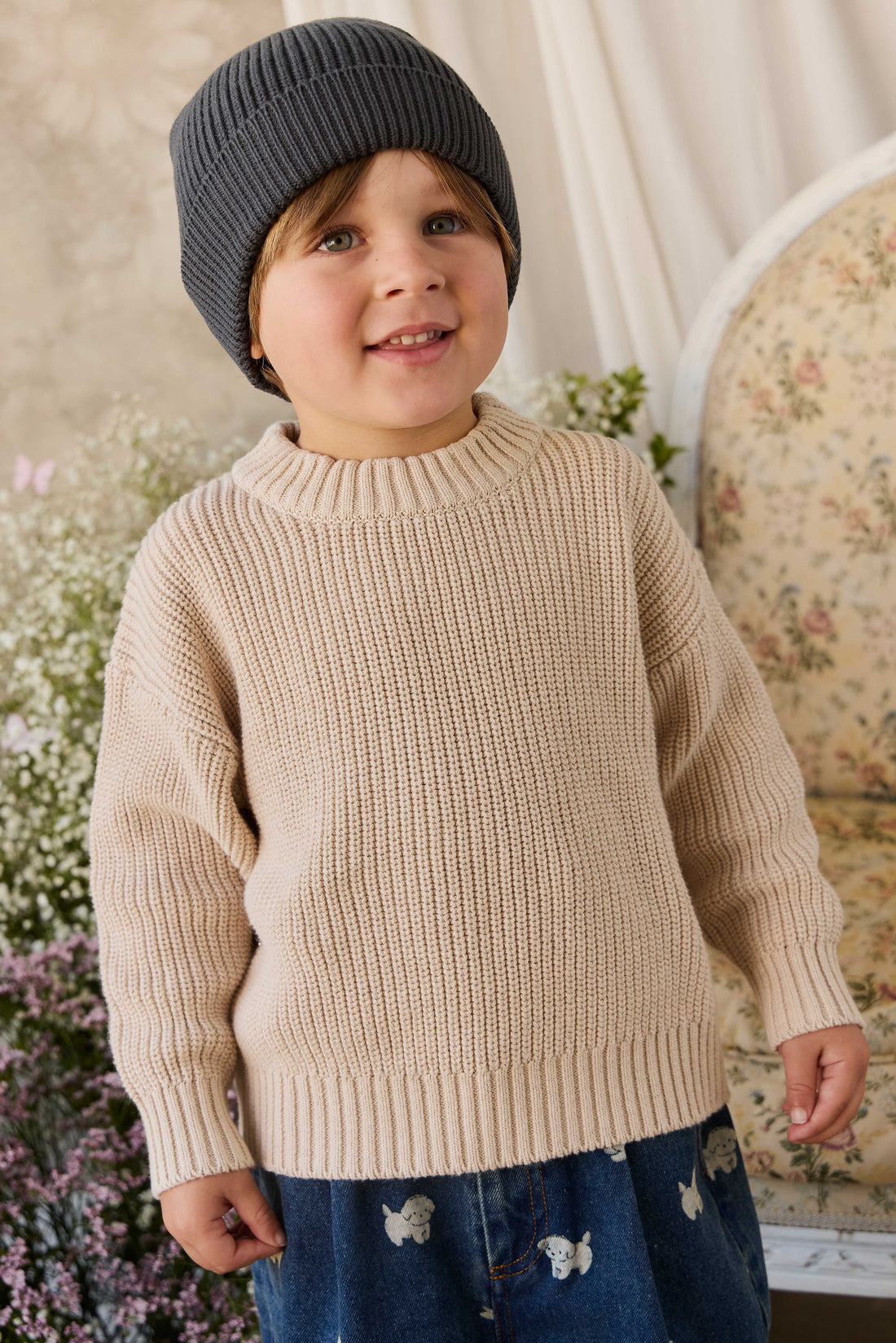 Johan Jumper - Vintage Linen Childrens Jumper from Jamie Kay NZ