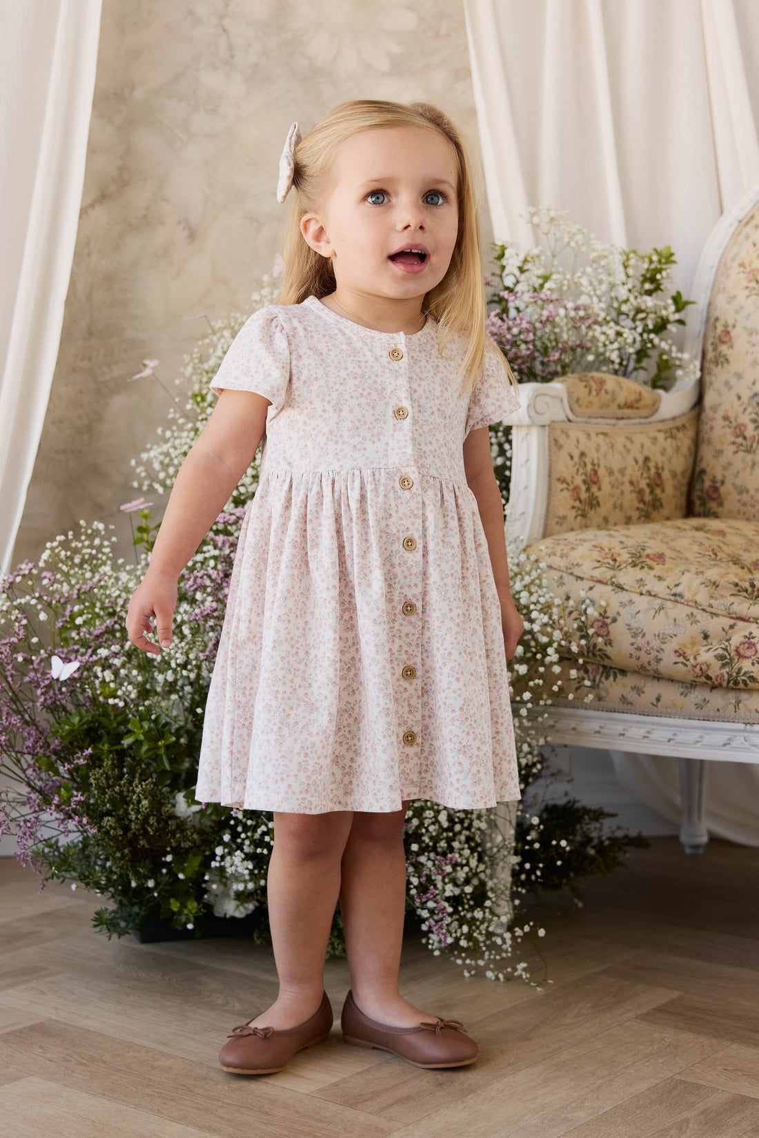 Organic Cotton Dahlia Dress - Posy Milk Childrens Dress from Jamie Kay NZ