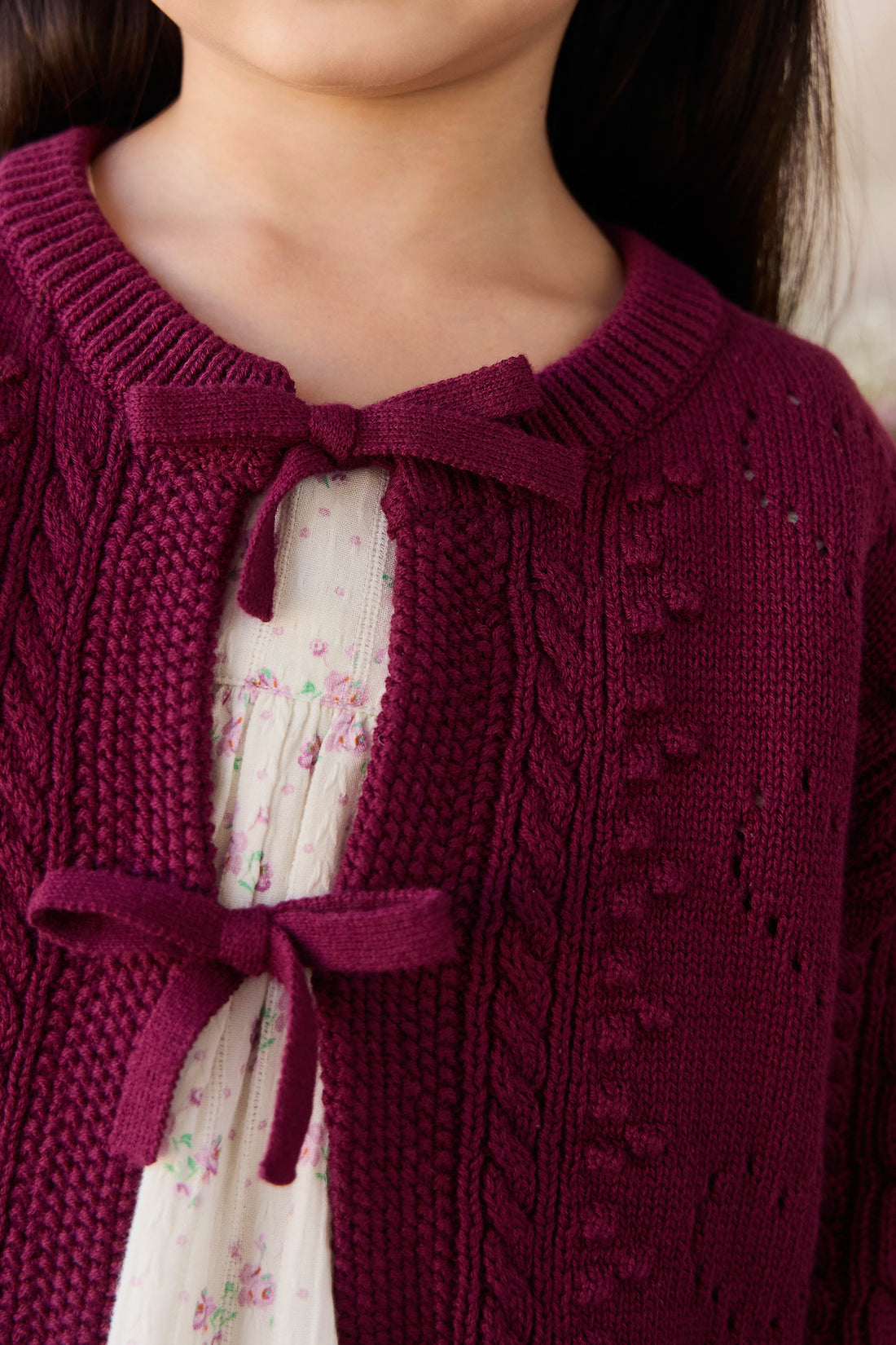 Josephine Knitted Cardigan - Mulberry Wood Childrens Cardigan from Jamie Kay NZ