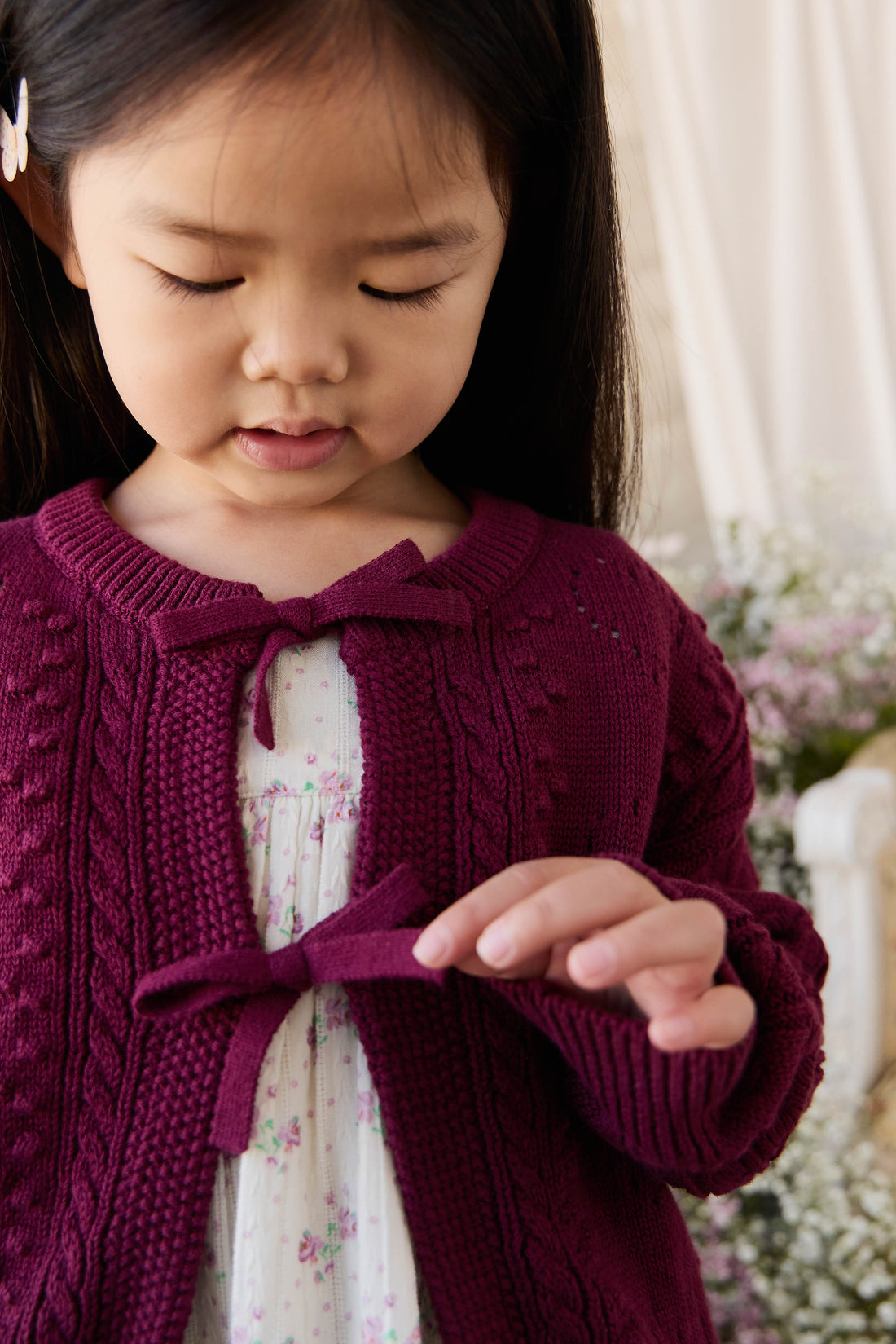 Josephine Knitted Cardigan - Mulberry Wood Childrens Cardigan from Jamie Kay NZ