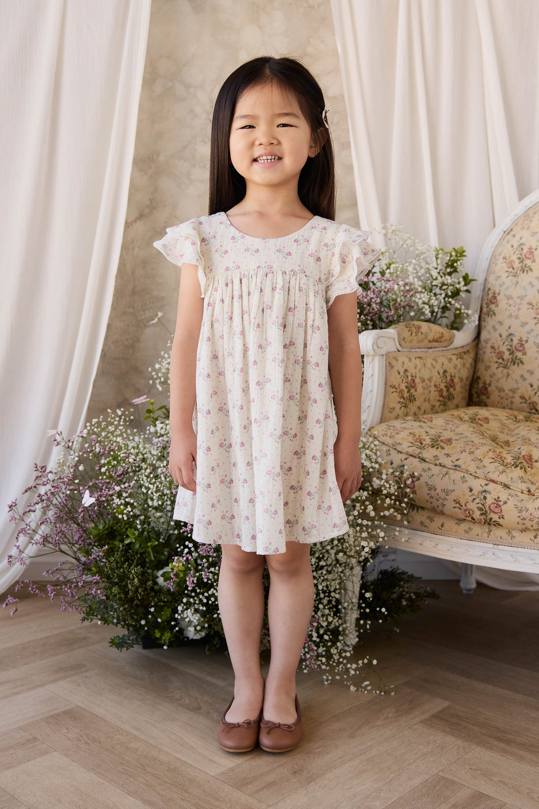 Organic Cotton Caroline Dress - Molly Lilac Childrens Dress from Jamie Kay NZ