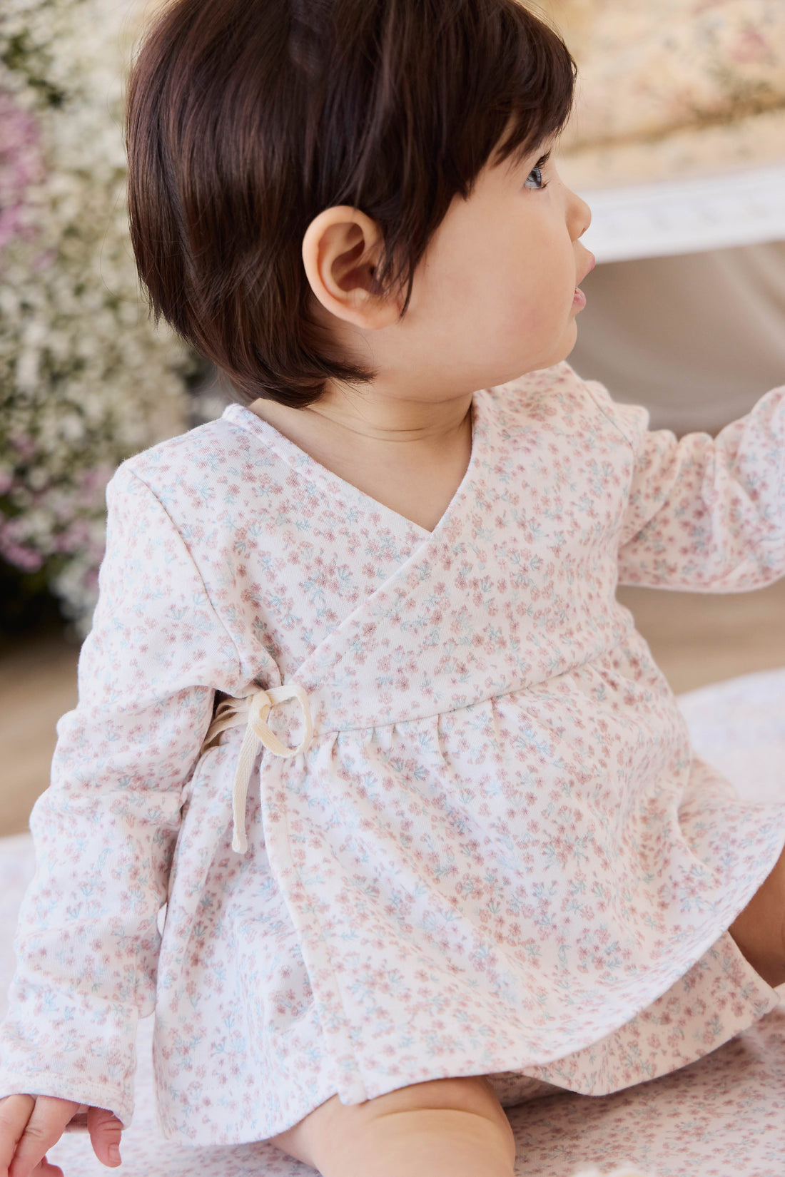 Organic Cotton Clemence Wrap Top - Posy Milk Childrens Top from Jamie Kay NZ