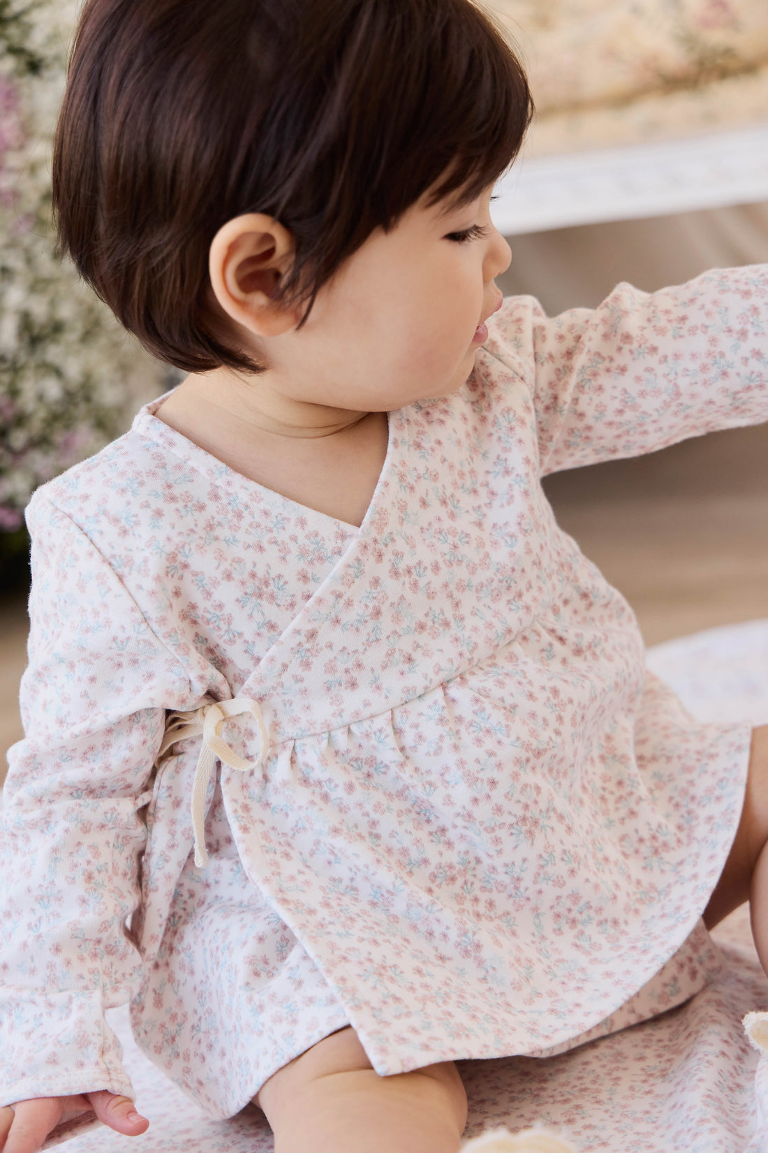 Organic Cotton Clemence Wrap Top - Posy Milk Childrens Top from Jamie Kay NZ