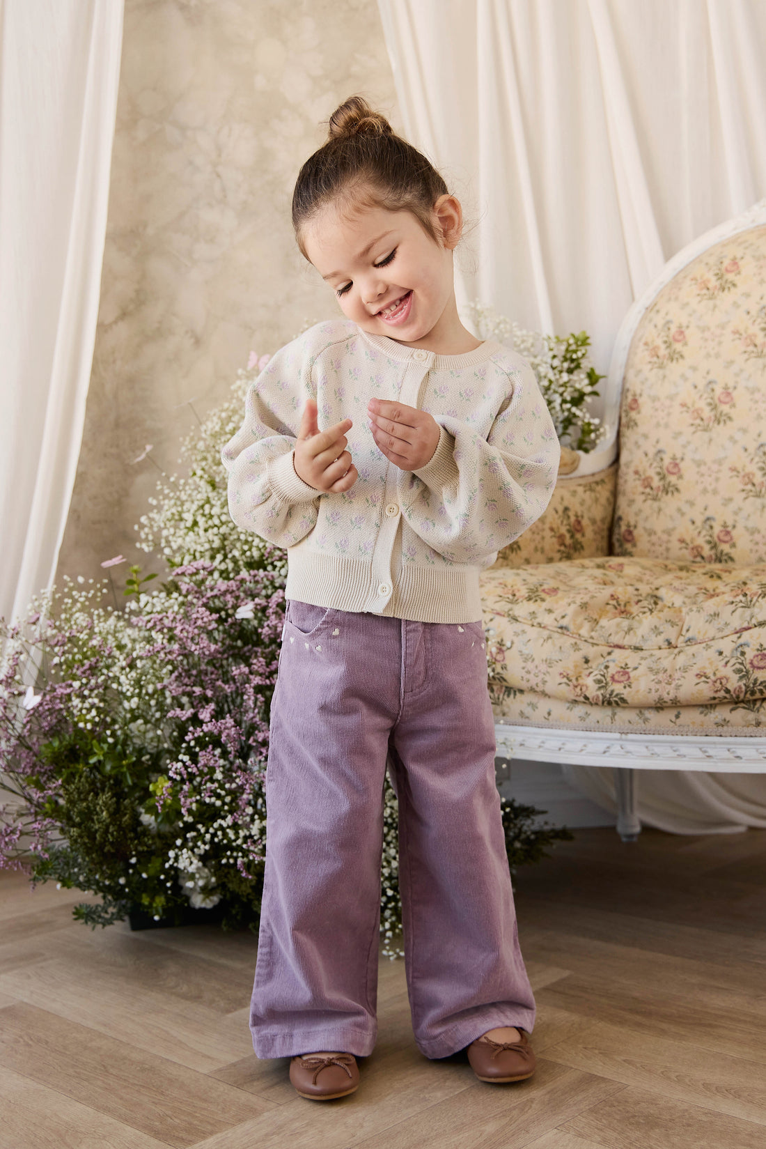 Evie Knitted Cardigan - Vanilla Evie Childrens Cardigan from Jamie Kay NZ