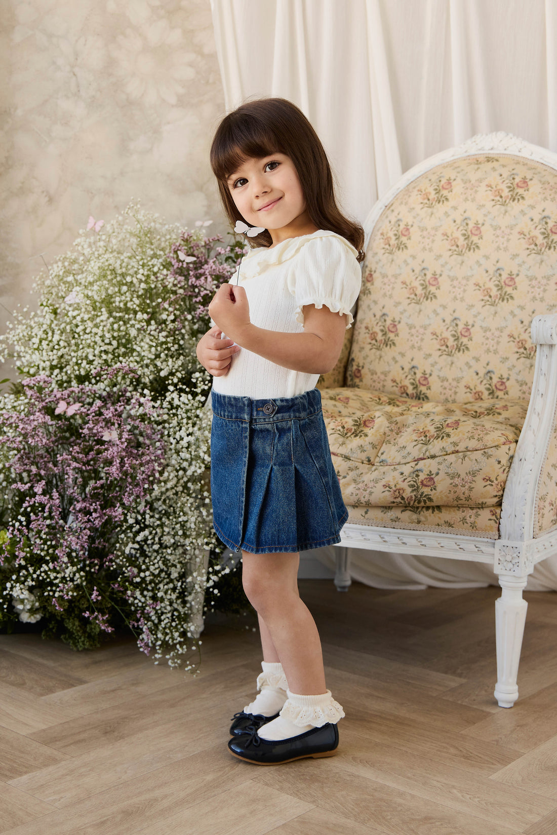 Beatrice Skirt - Classic Denim Childrens Skirt from Jamie Kay NZ