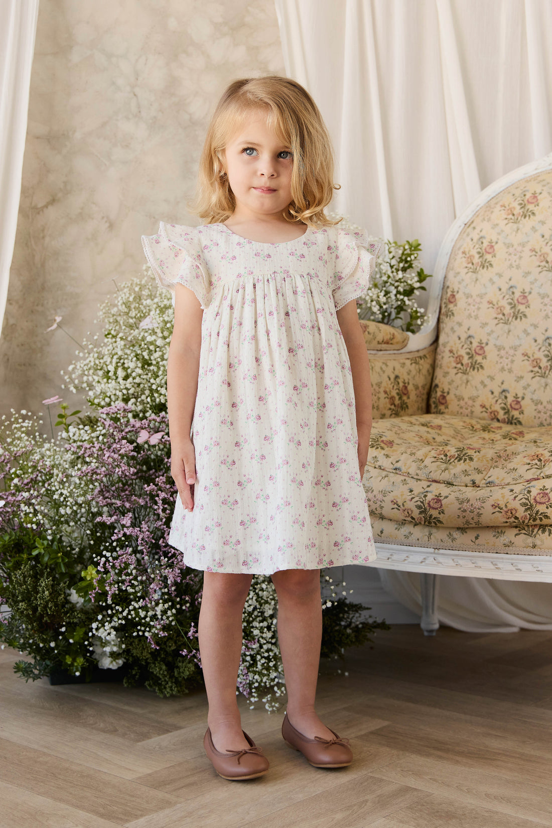 Organic Cotton Caroline Dress - Molly Lilac Childrens Dress from Jamie Kay NZ