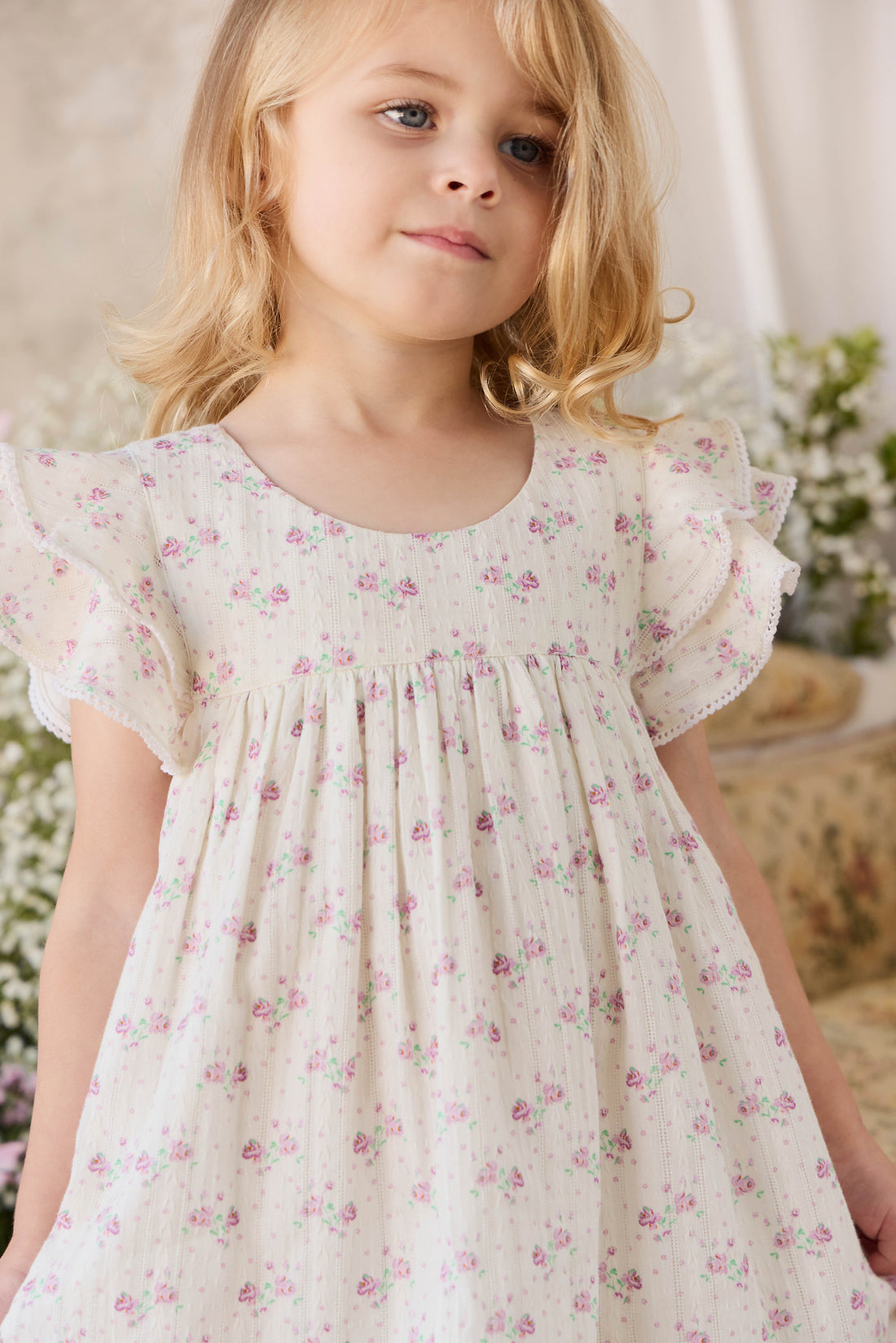 Organic Cotton Caroline Dress - Molly Lilac Childrens Dress from Jamie Kay NZ