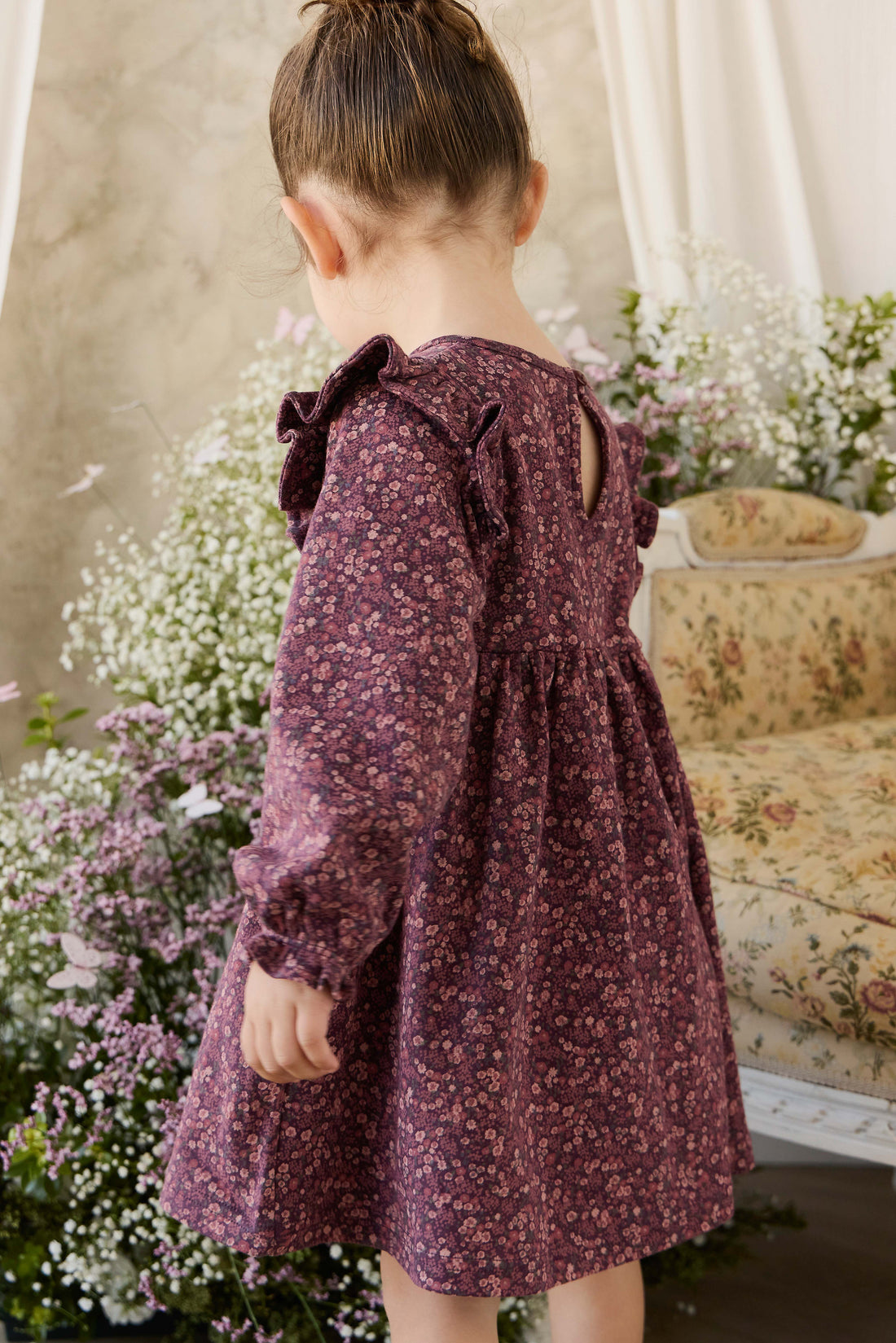 Organic Cotton Frankie Dress - Fig Floral Childrens Dress from Jamie Kay NZ