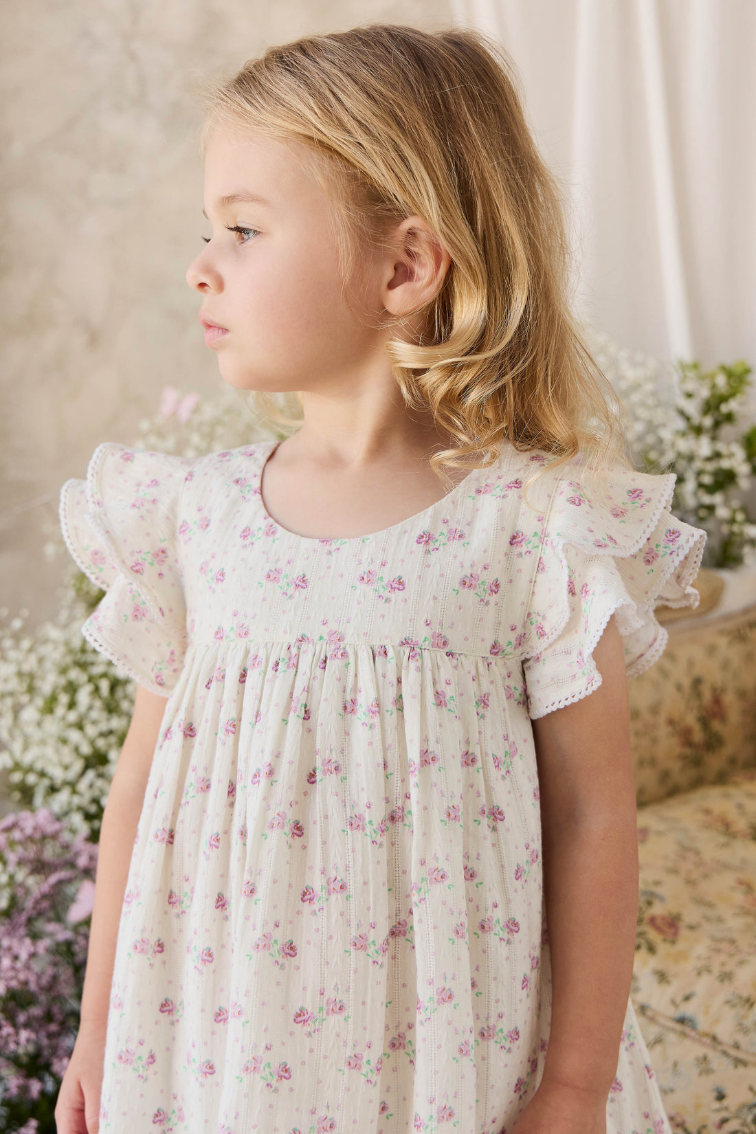 Organic Cotton Caroline Dress - Molly Lilac Childrens Dress from Jamie Kay NZ