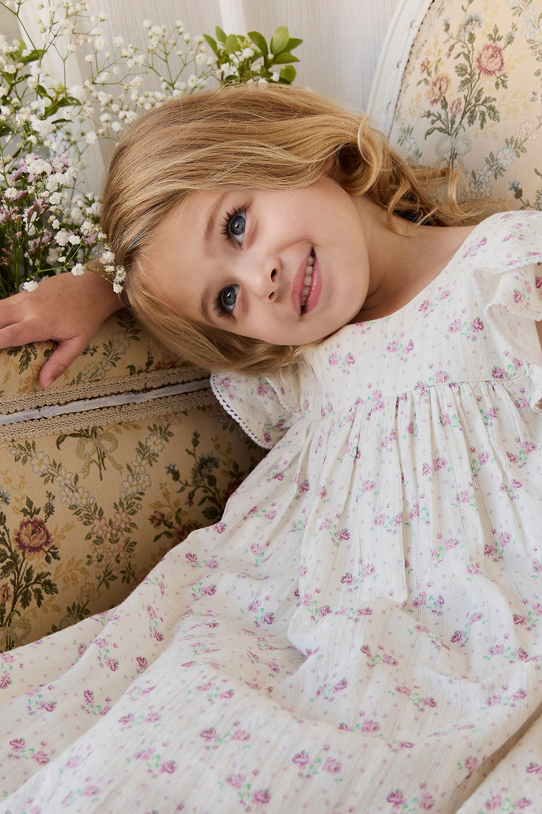 Organic Cotton Caroline Dress - Molly Lilac Childrens Dress from Jamie Kay NZ