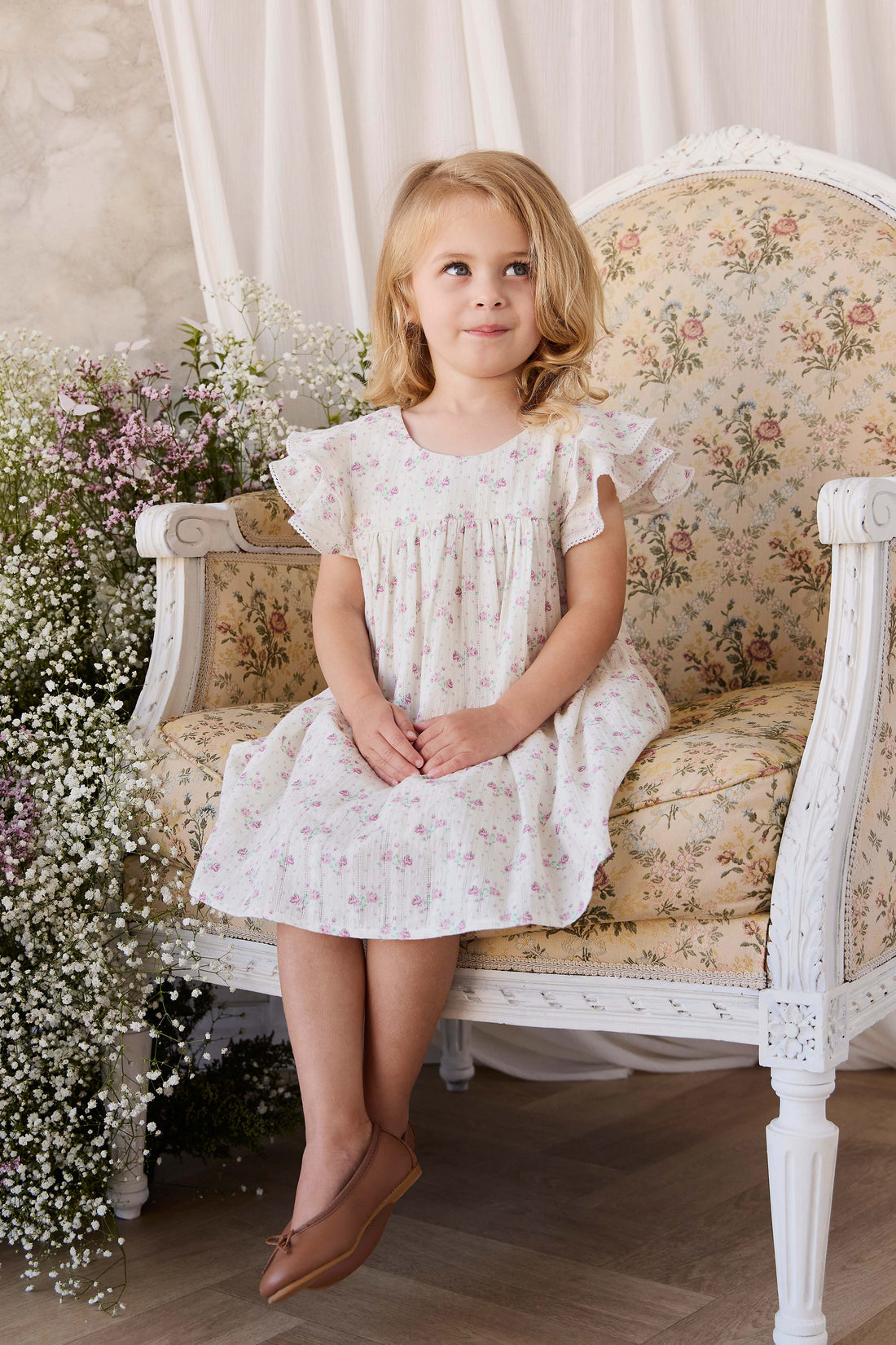 Organic Cotton Caroline Dress - Molly Lilac Childrens Dress from Jamie Kay NZ