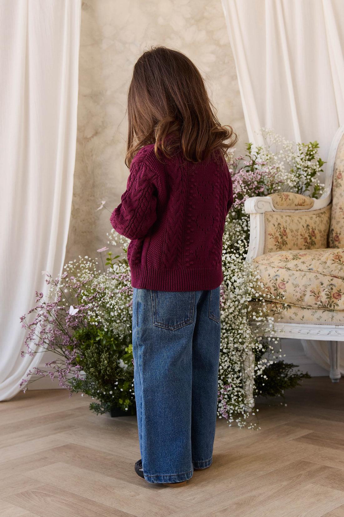 Josephine Knitted Cardigan - Mulberry Wood Childrens Cardigan from Jamie Kay NZ