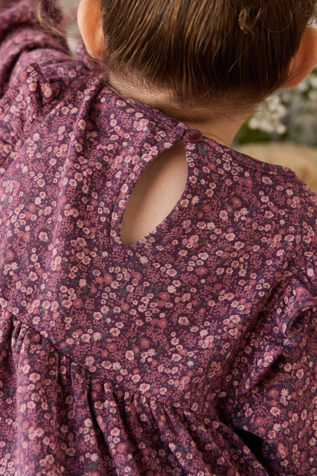 Organic Cotton Frankie Dress - Fig Floral Childrens Dress from Jamie Kay NZ