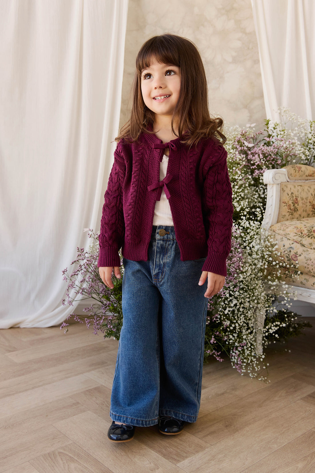 Josephine Knitted Cardigan - Mulberry Wood Childrens Cardigan from Jamie Kay NZ