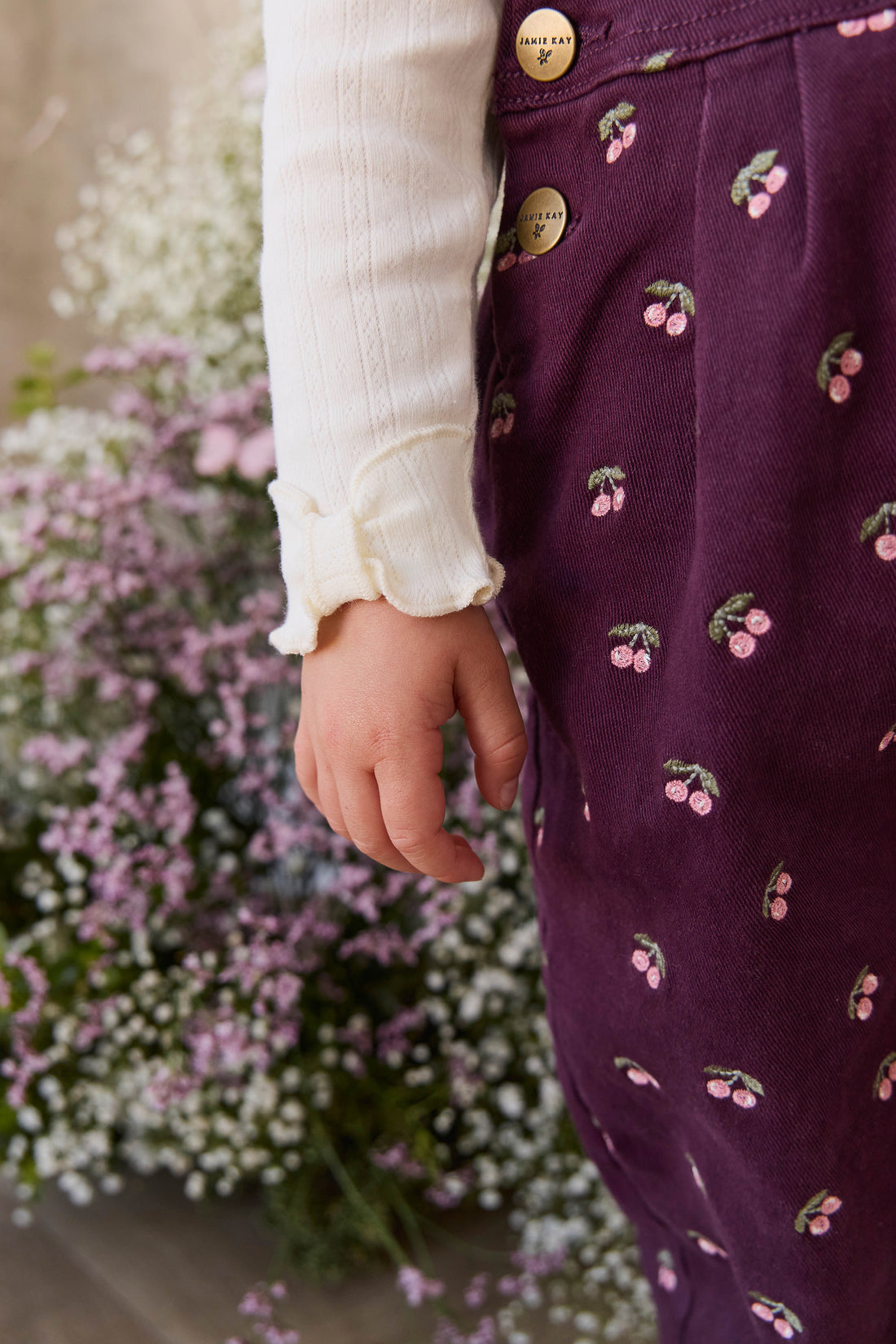 Organic Cotton Pointelle Eliane Top - Parchment Childrens Top from Jamie Kay NZ