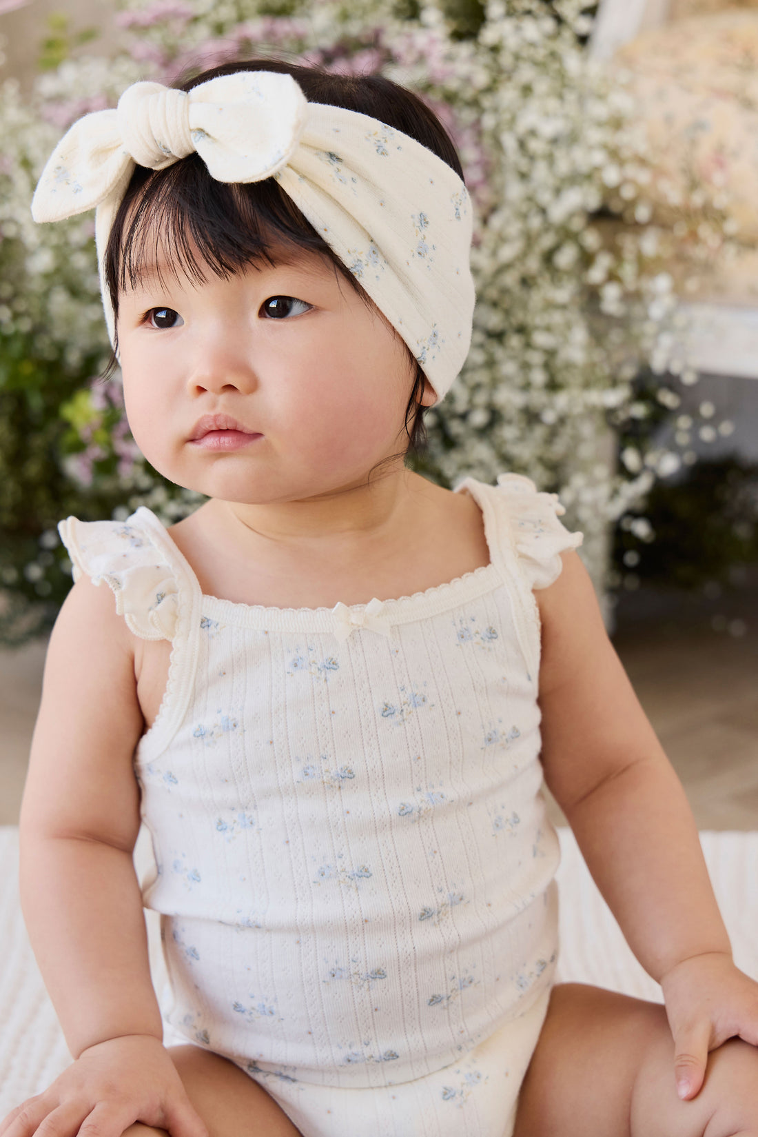 Organic Cotton Pointelle Eliane Bodysuit - Molly Blue Childrens Bodysuit from Jamie Kay NZ