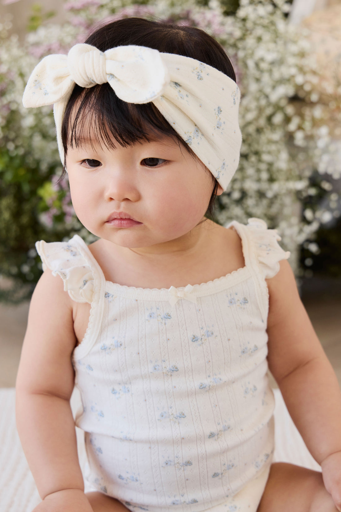 Organic Cotton Pointelle Eliane Bodysuit - Molly Blue Childrens Bodysuit from Jamie Kay NZ