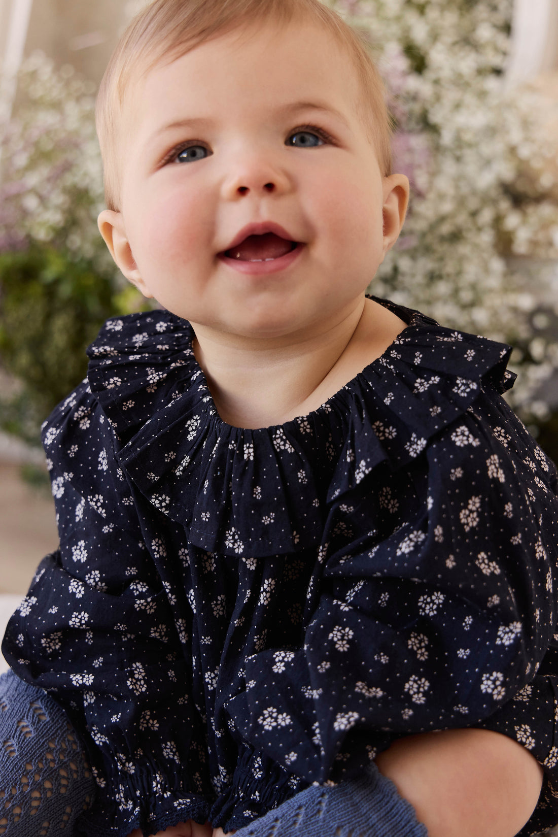 Organic Cotton Dominique Top - Maisie Navy Childrens Top from Jamie Kay NZ