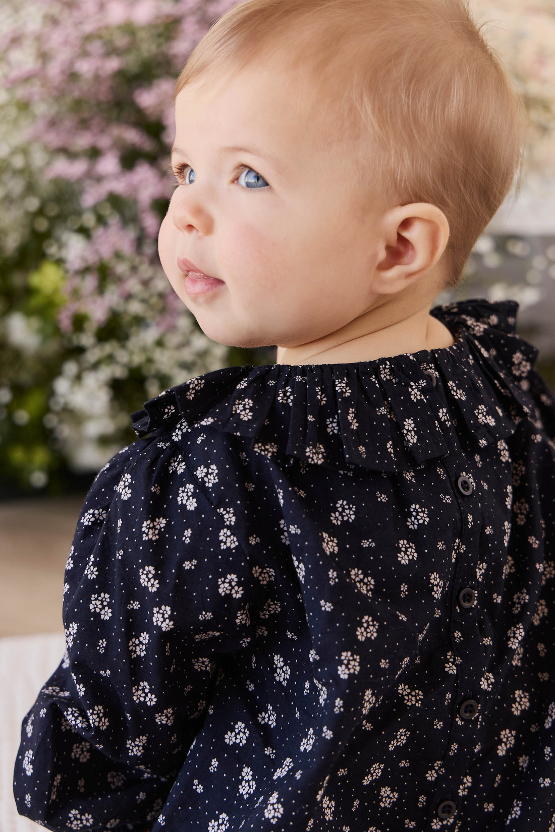Organic Cotton Dominique Top - Maisie Navy Childrens Top from Jamie Kay NZ