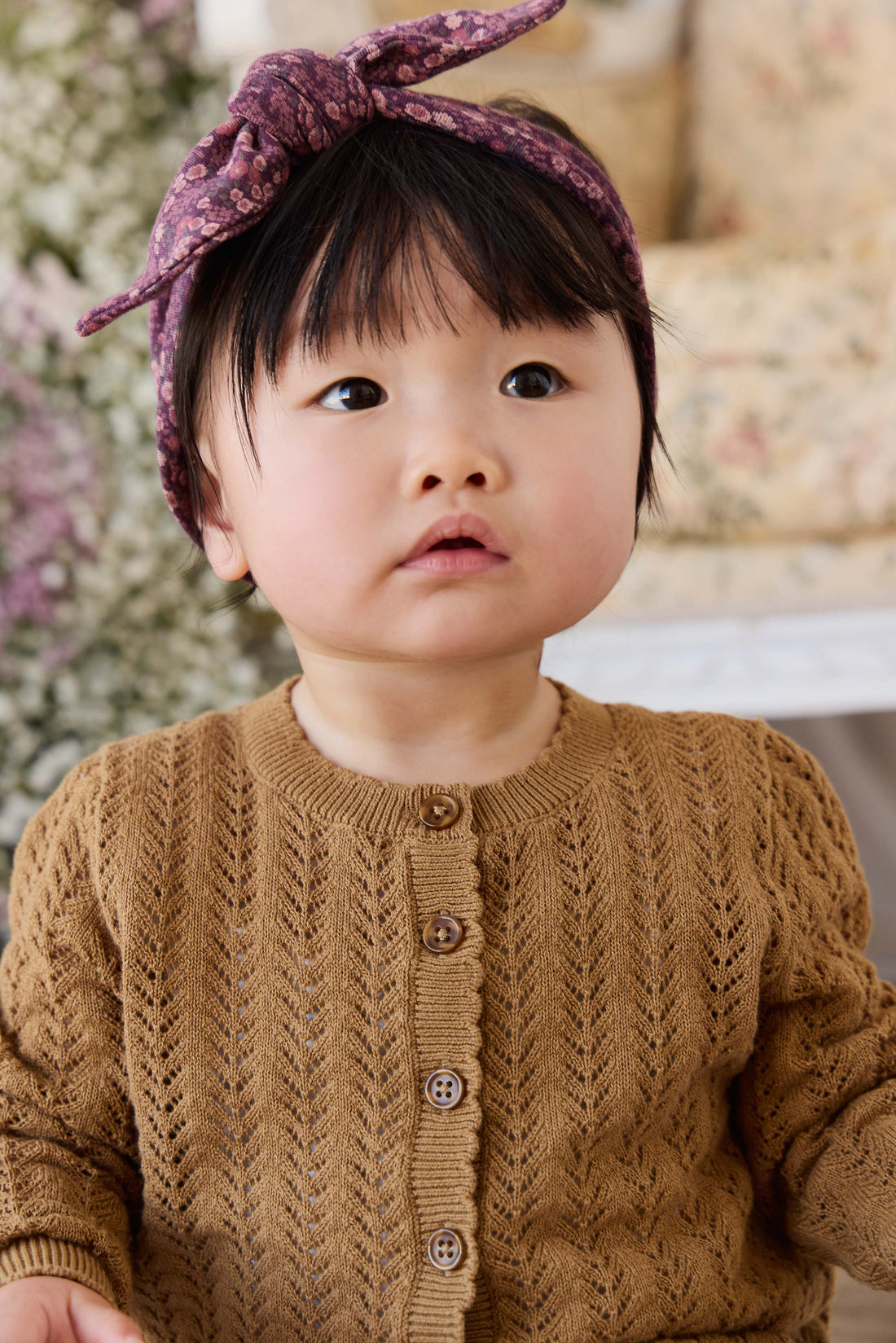 Maxine Knitted Cardigan - Antique Bronze Childrens Cardigan from Jamie Kay NZ