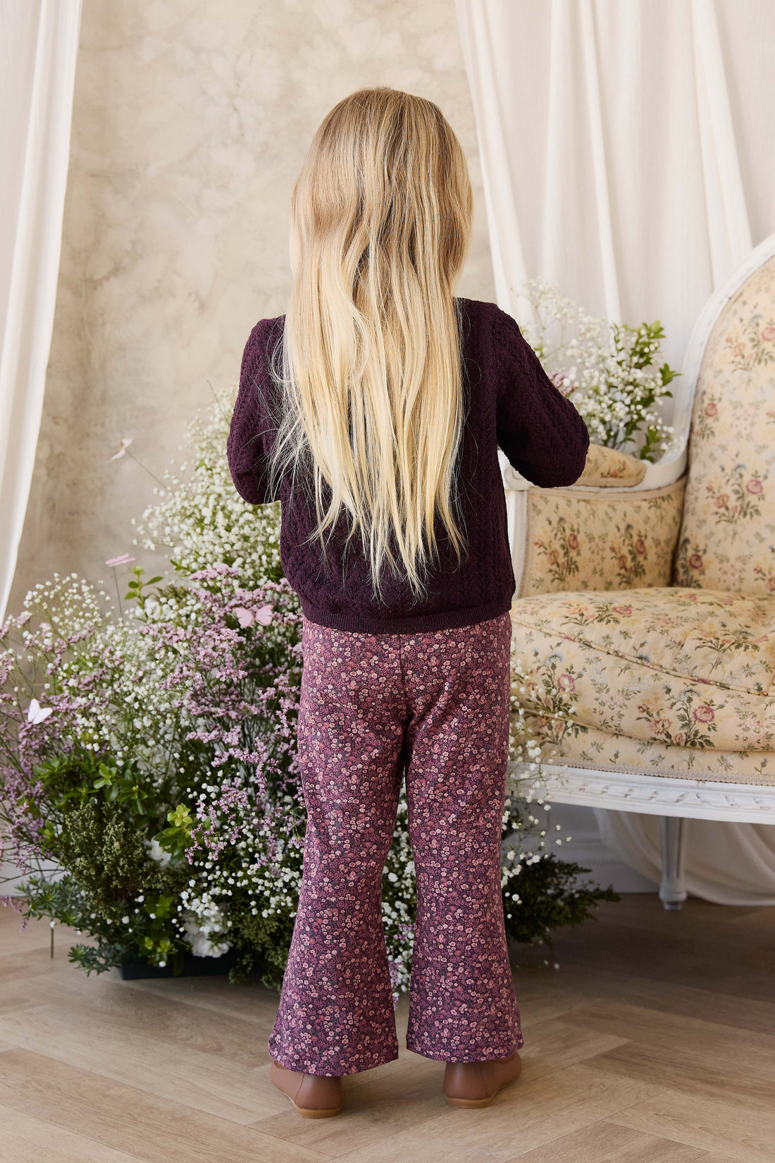 Organic Cotton Dominique Pant - Fig Floral Childrens Pant from Jamie Kay NZ