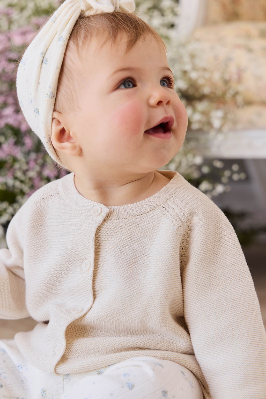 Delaney Knitted Cardigan - Vanilla Childrens Cardigan from Jamie Kay NZ