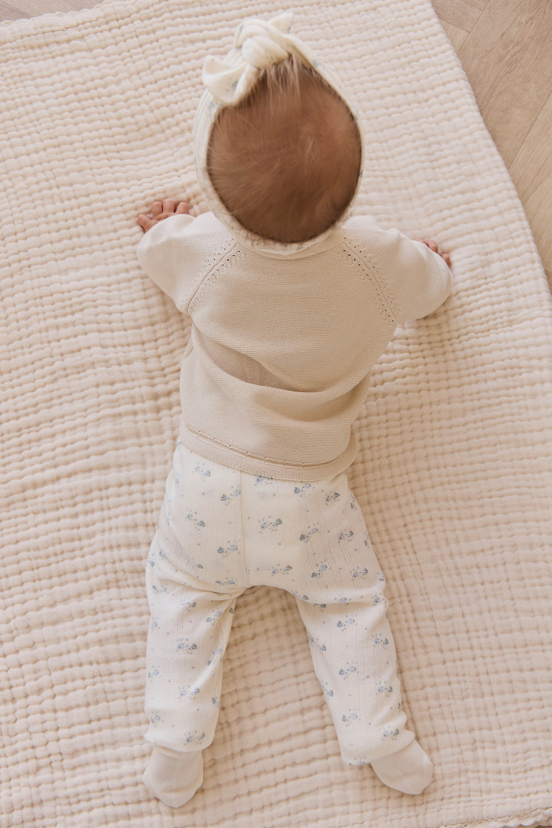 Organic Cotton Pointelle Everyday Legging - Molly Blue Childrens Legging from Jamie Kay NZ