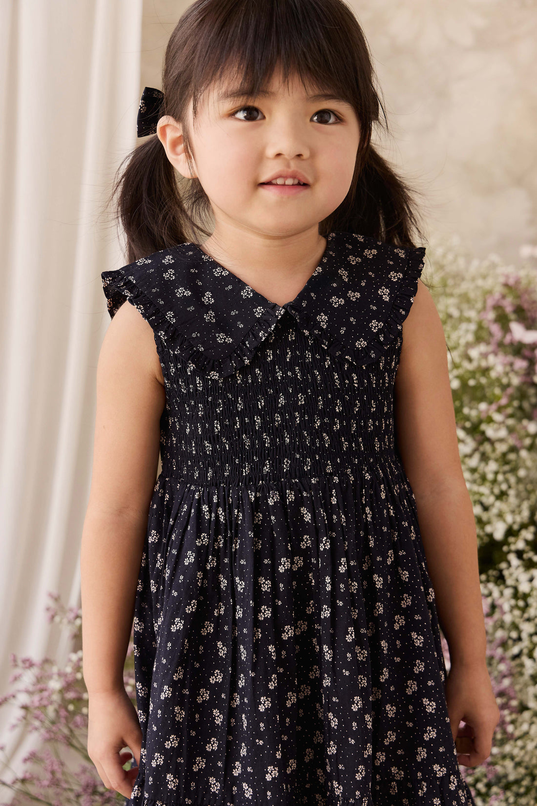 Organic Cotton Christabel Dress - Maisie Navy Childrens Dress from Jamie Kay NZ