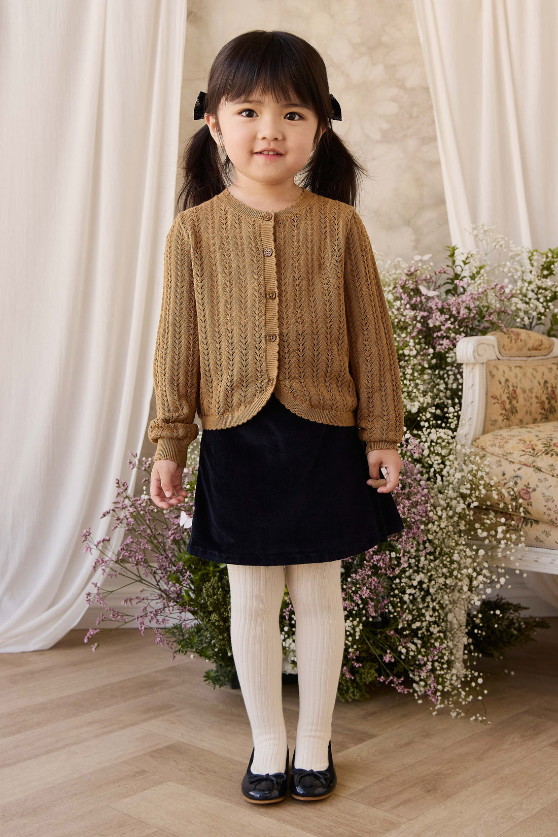 Maxine Knitted Cardigan - Antique Bronze Childrens Cardigan from Jamie Kay NZ