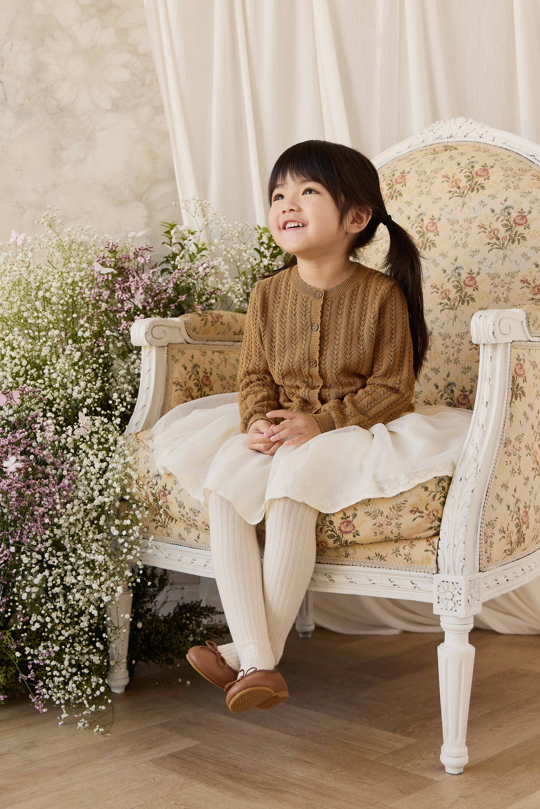 Maxine Knitted Cardigan - Antique Bronze Childrens Cardigan from Jamie Kay NZ