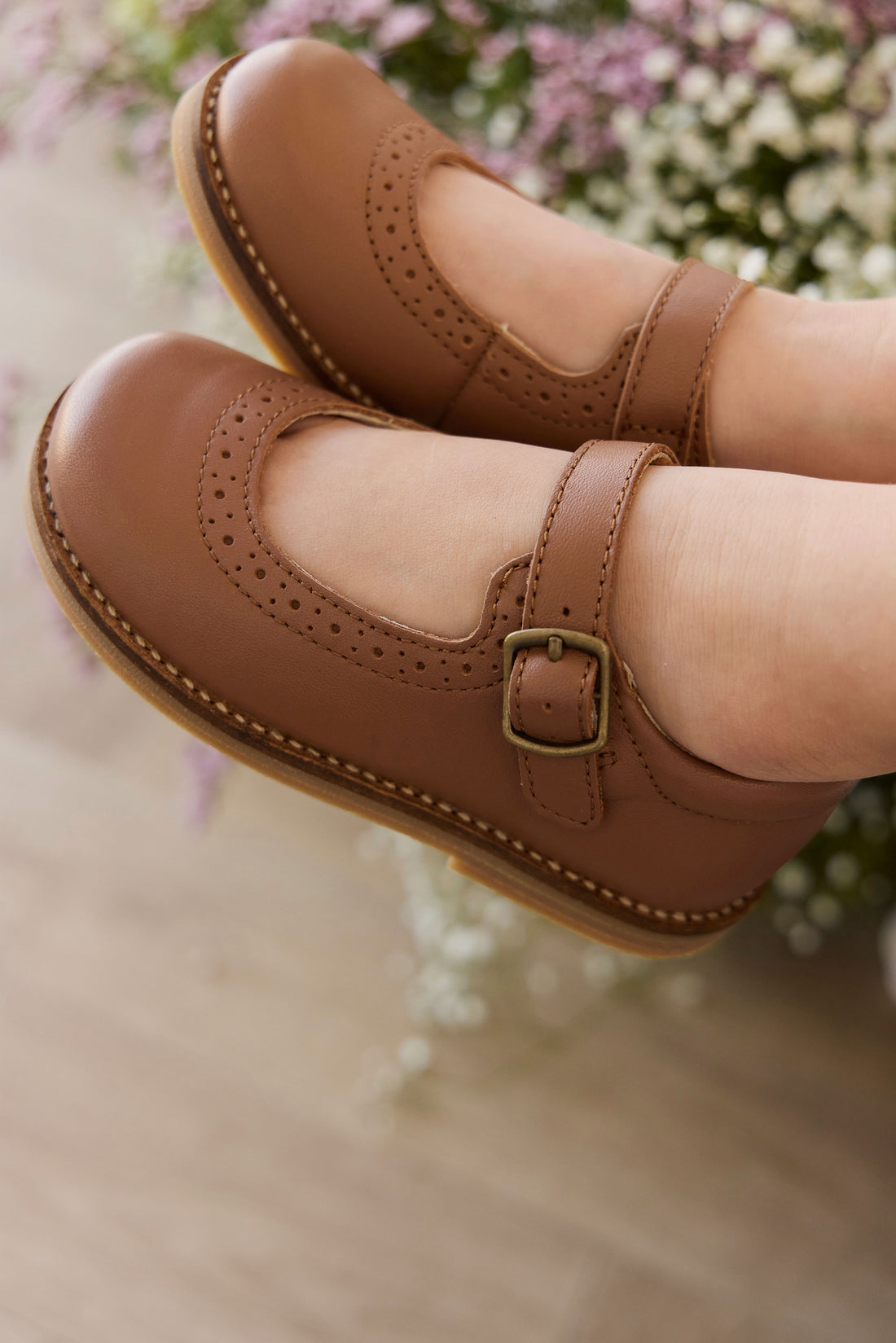Eliane Flat - Tan Childrens Footwear from Jamie Kay NZ
