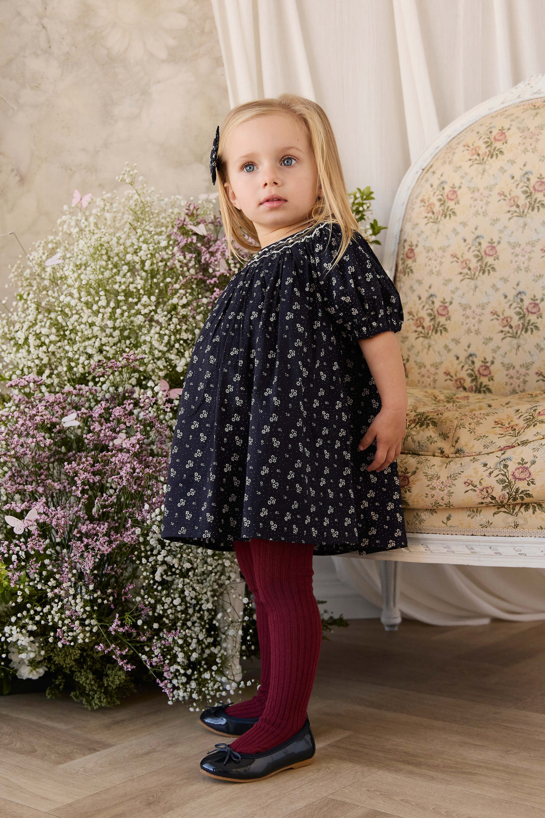 Ribbed Tight - Burgundy Childrens Tights from Jamie Kay NZ