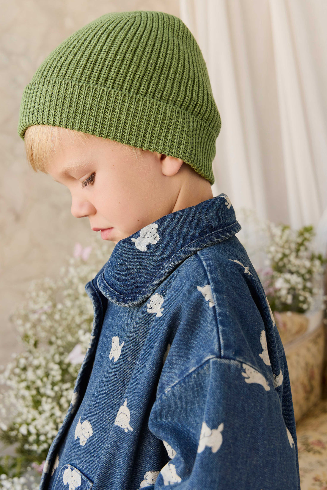 Johan Knit Beanie - Matcha Childrens Hat from Jamie Kay NZ