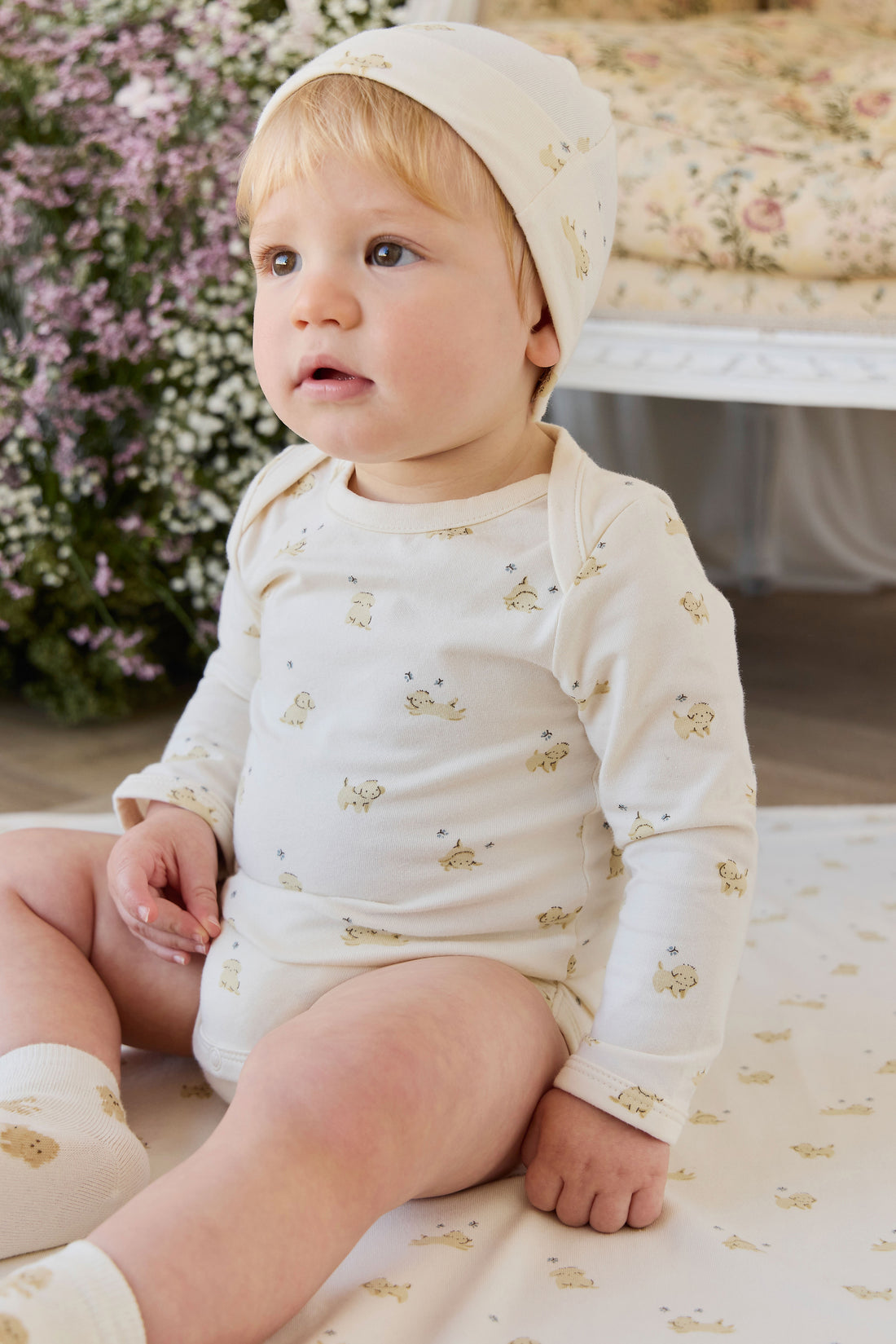 Organic Cotton Cassius Long Sleeve Bodysuit - Playful Honey Childrens Bodysuit from Jamie Kay NZ
