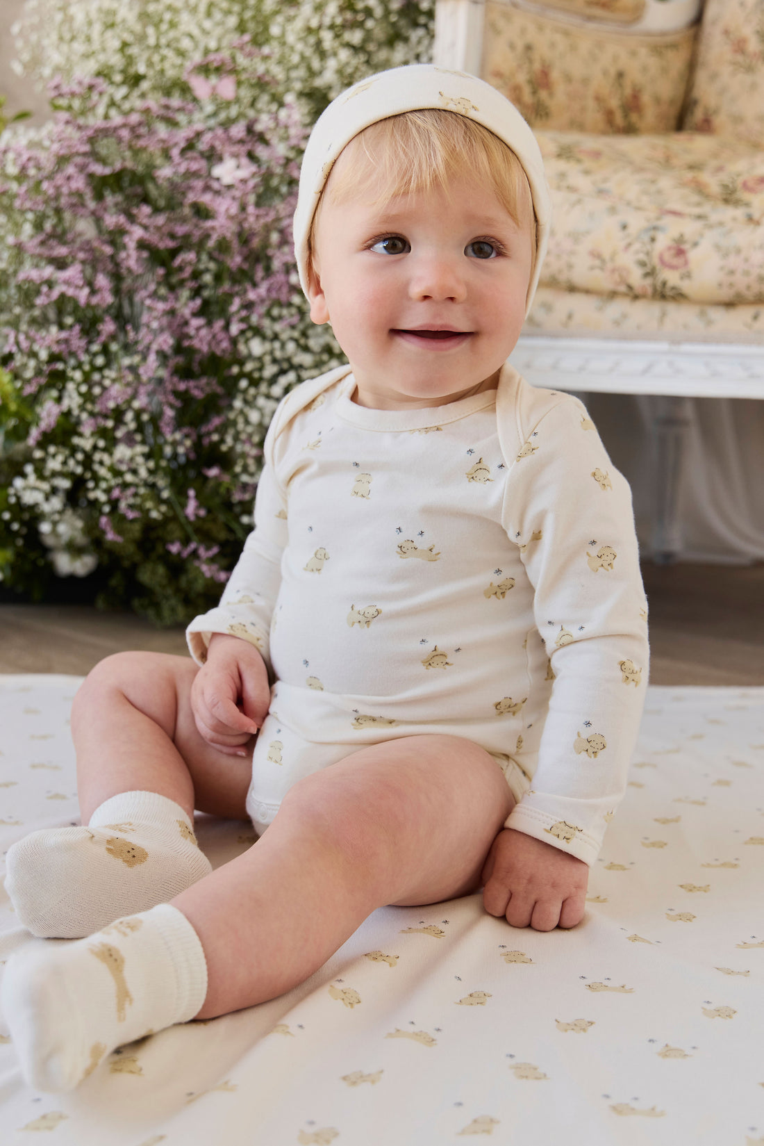 Organic Cotton Cassius Long Sleeve Bodysuit - Playful Honey Childrens Bodysuit from Jamie Kay NZ